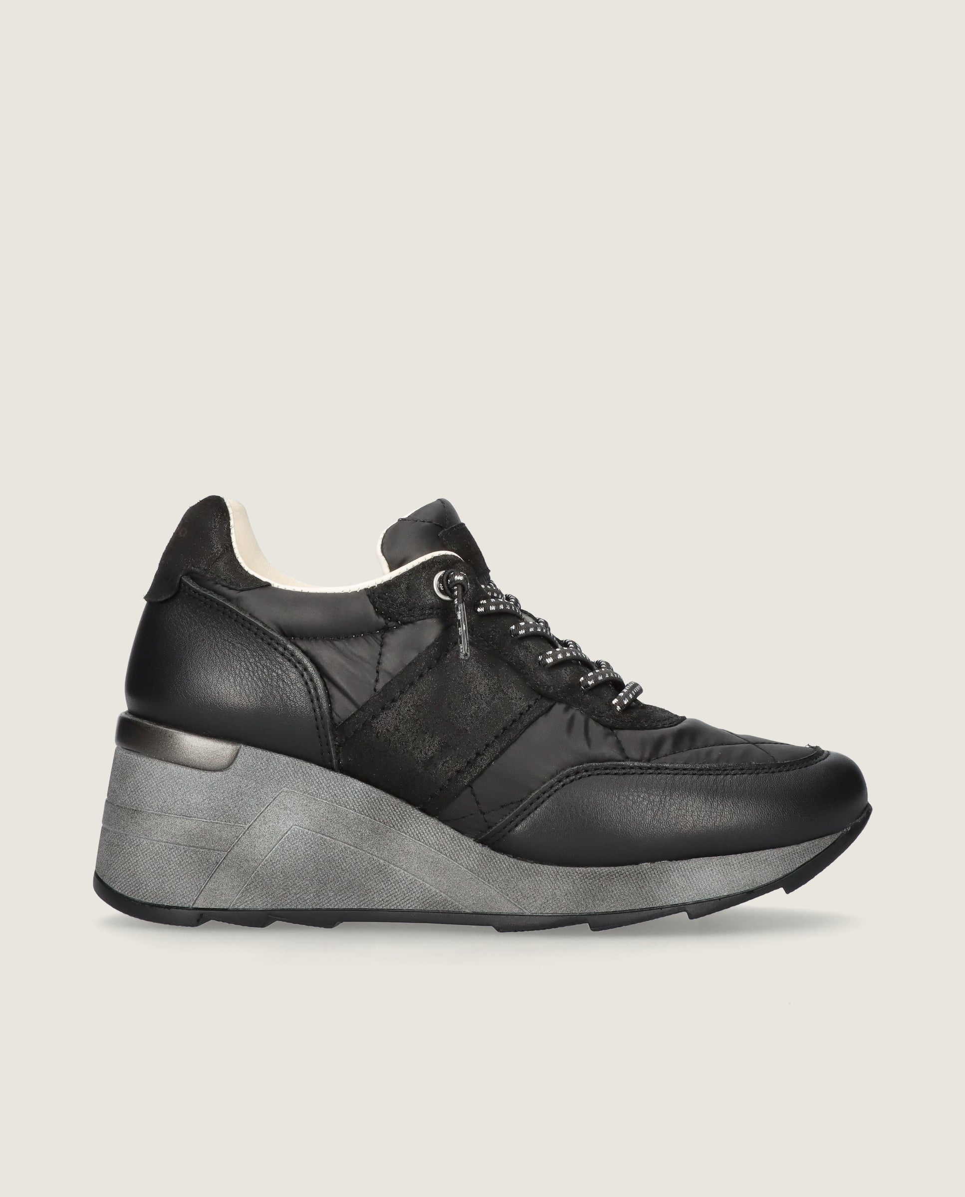 Schwarze Steffi Sportschuhe aus Wildleder