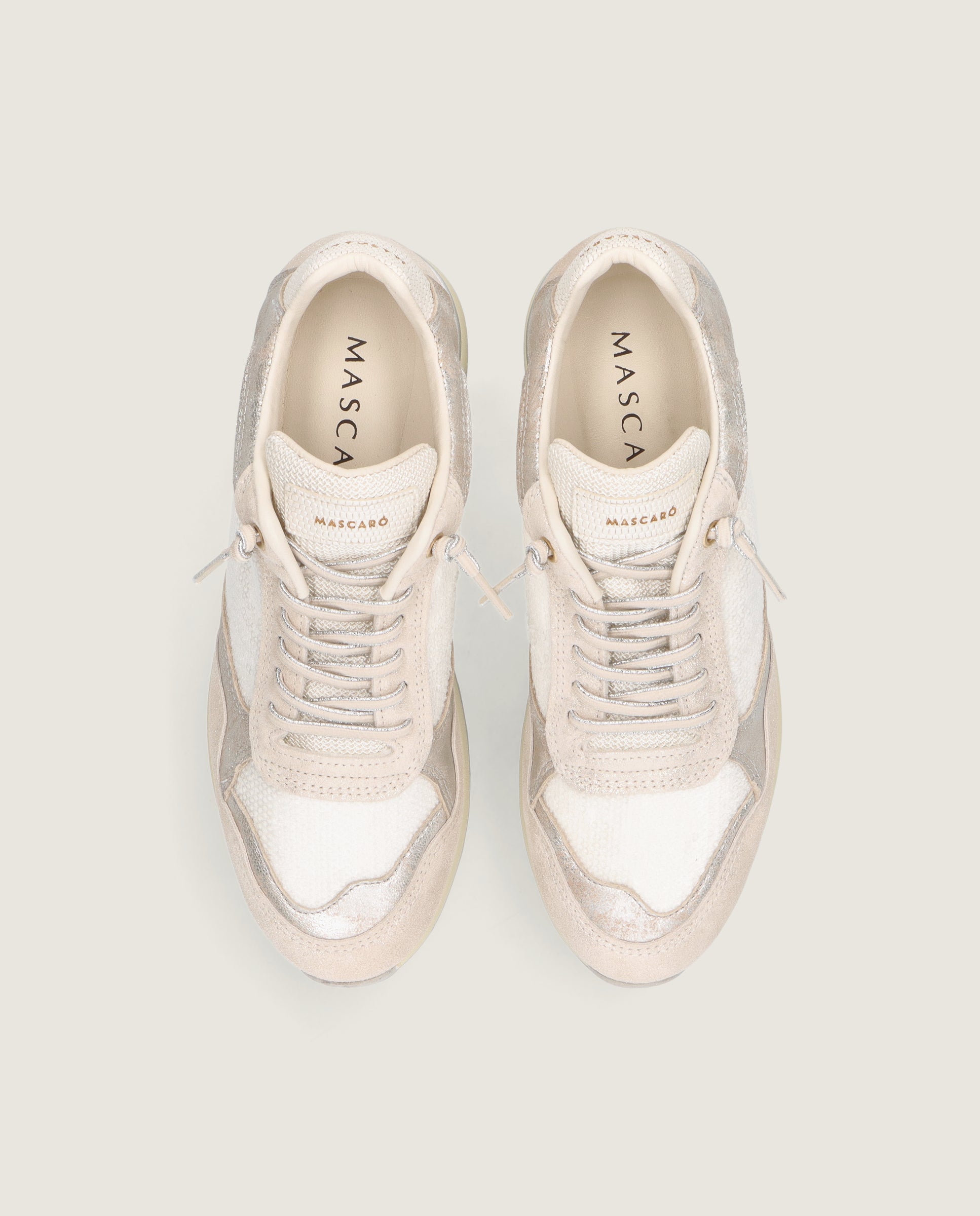 Alternative view of Amaya sneaker in beige leather by Mascaro
