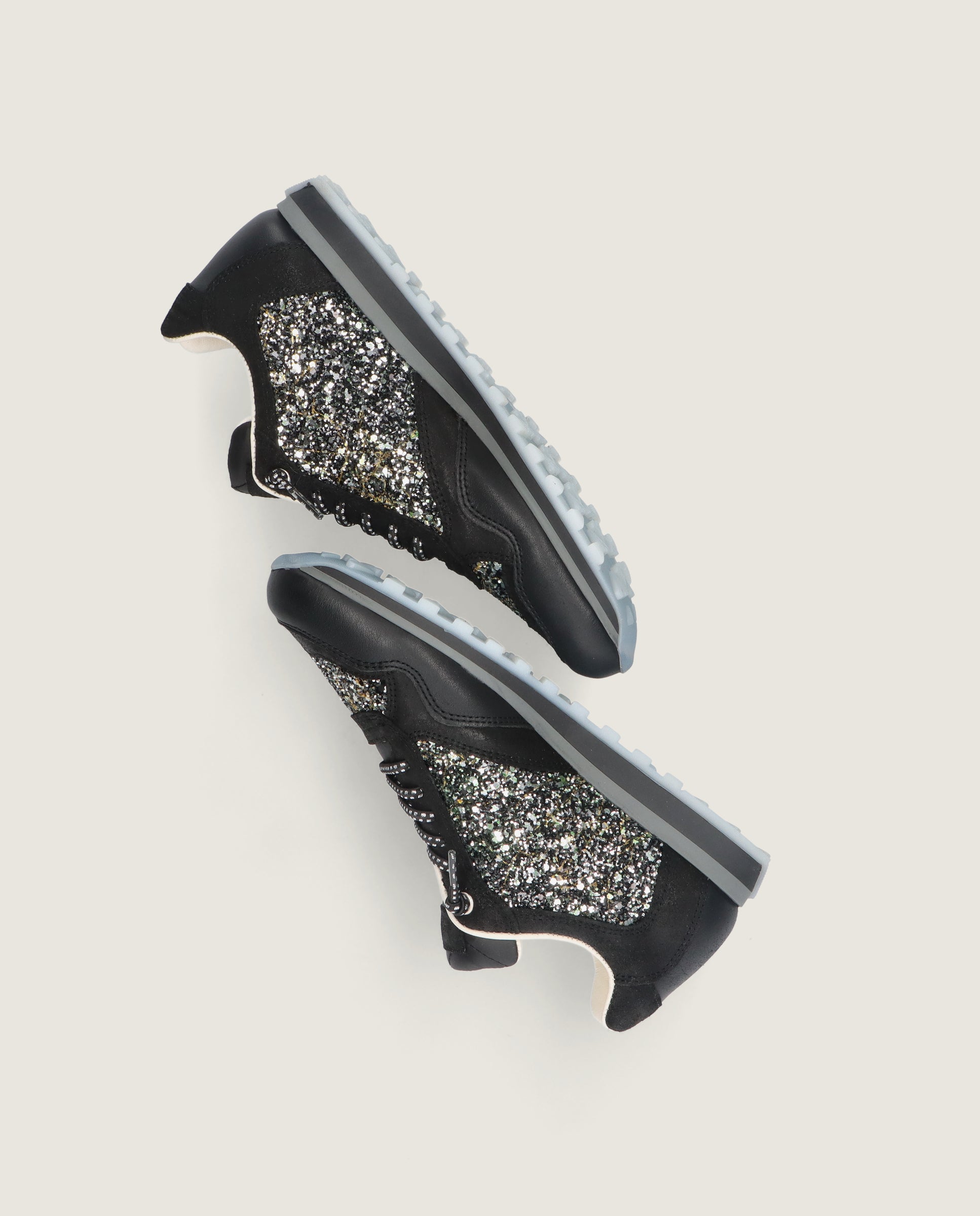 Schwarze Steffi Sportschuhe aus Leder