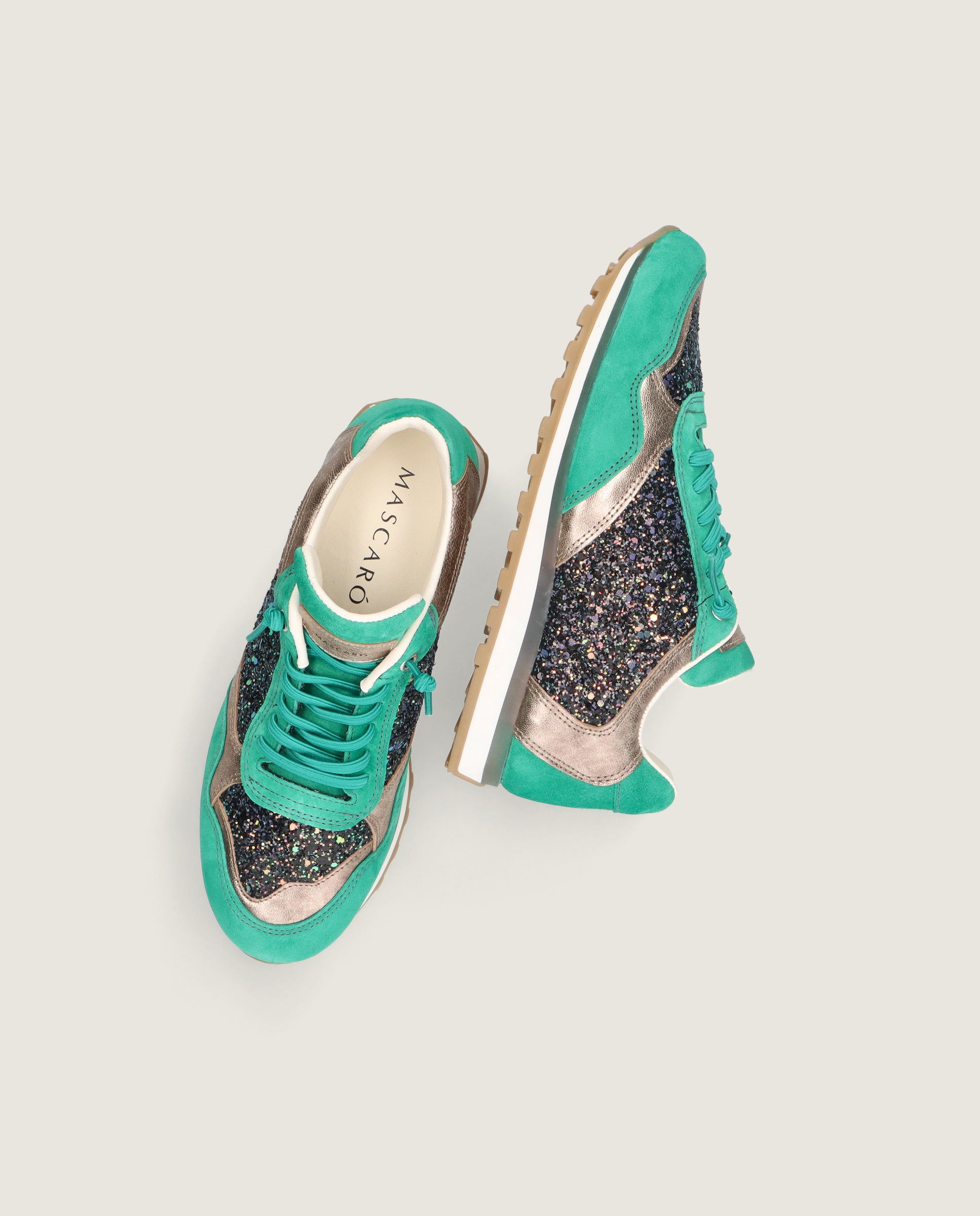 Grüne Steffi Sportschuhe aus Wildleder