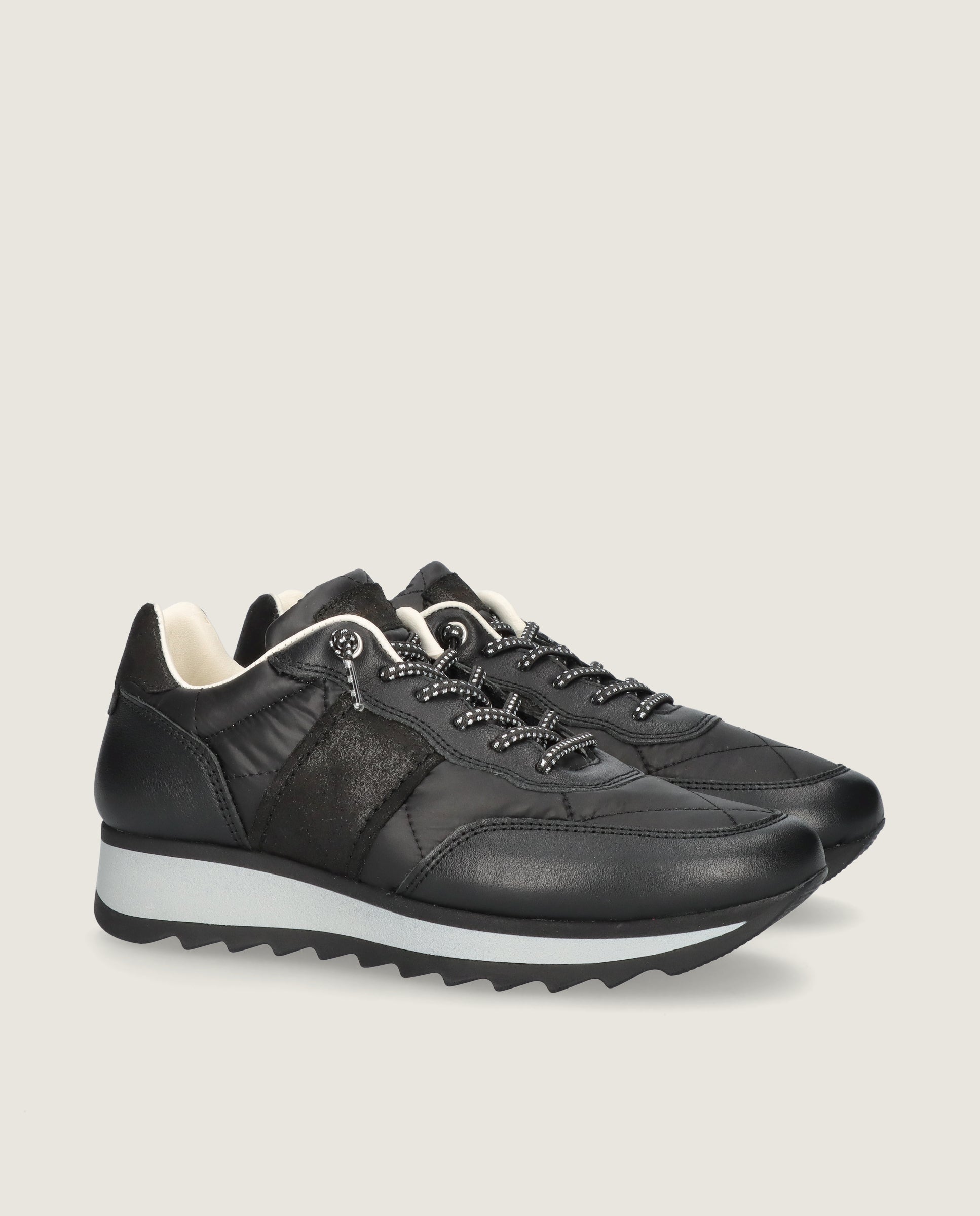 Image of Steffi Black Woven Athletic Shoes by Mascaro