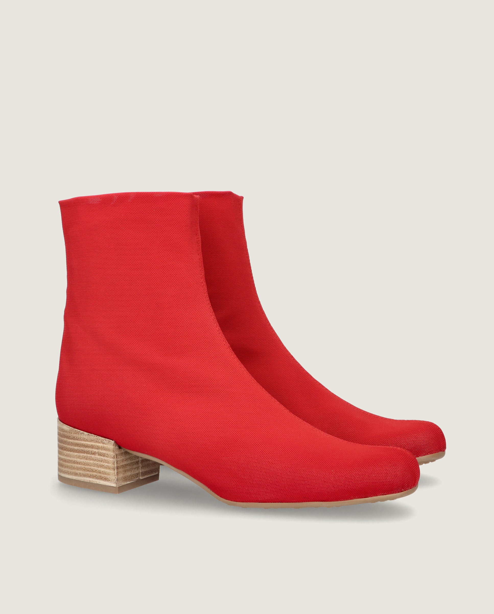 Image of Milan Red Woven Ankle Boots by Mascaro
