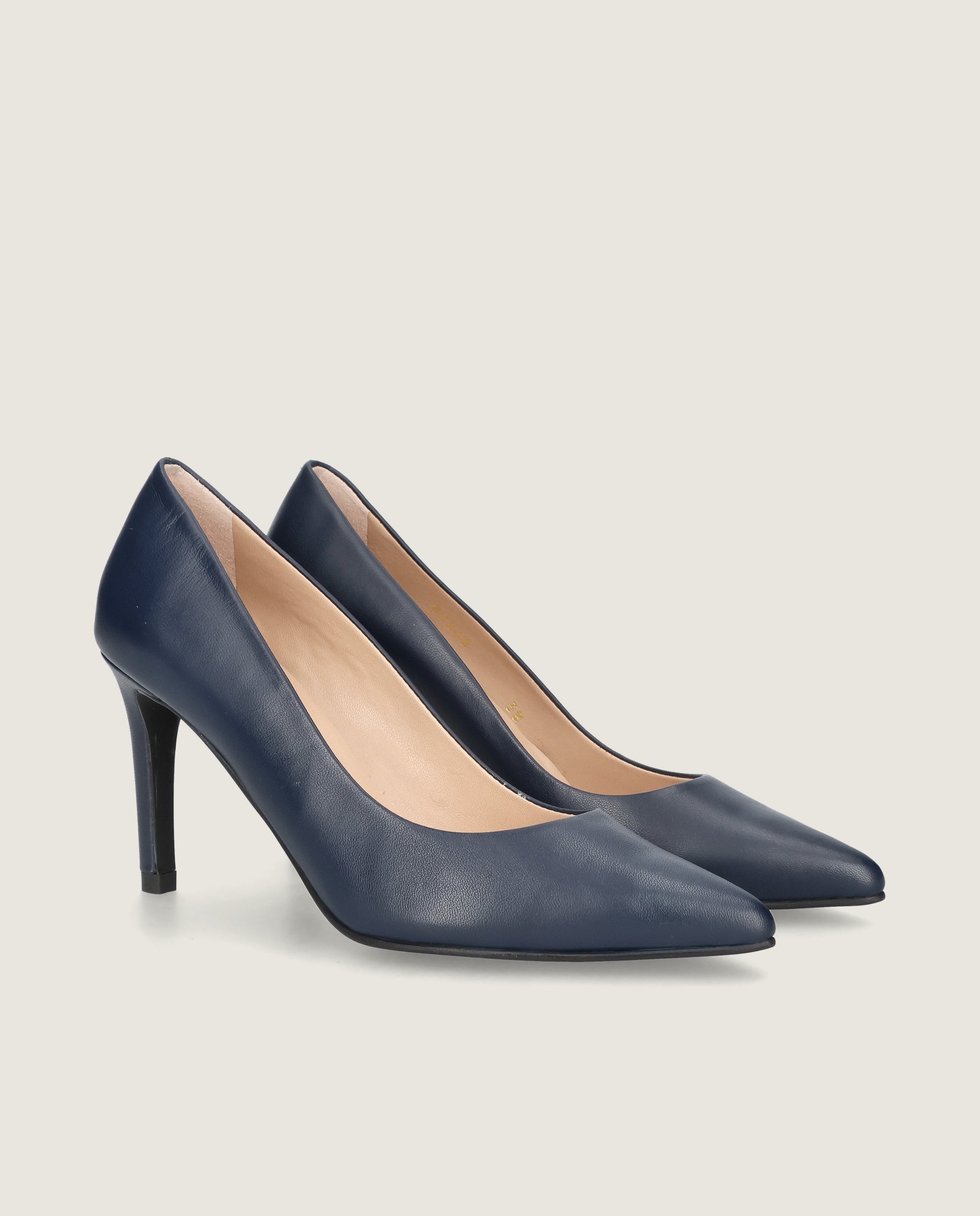 Image of Renata Blue Leather Pumps by Mascaro
