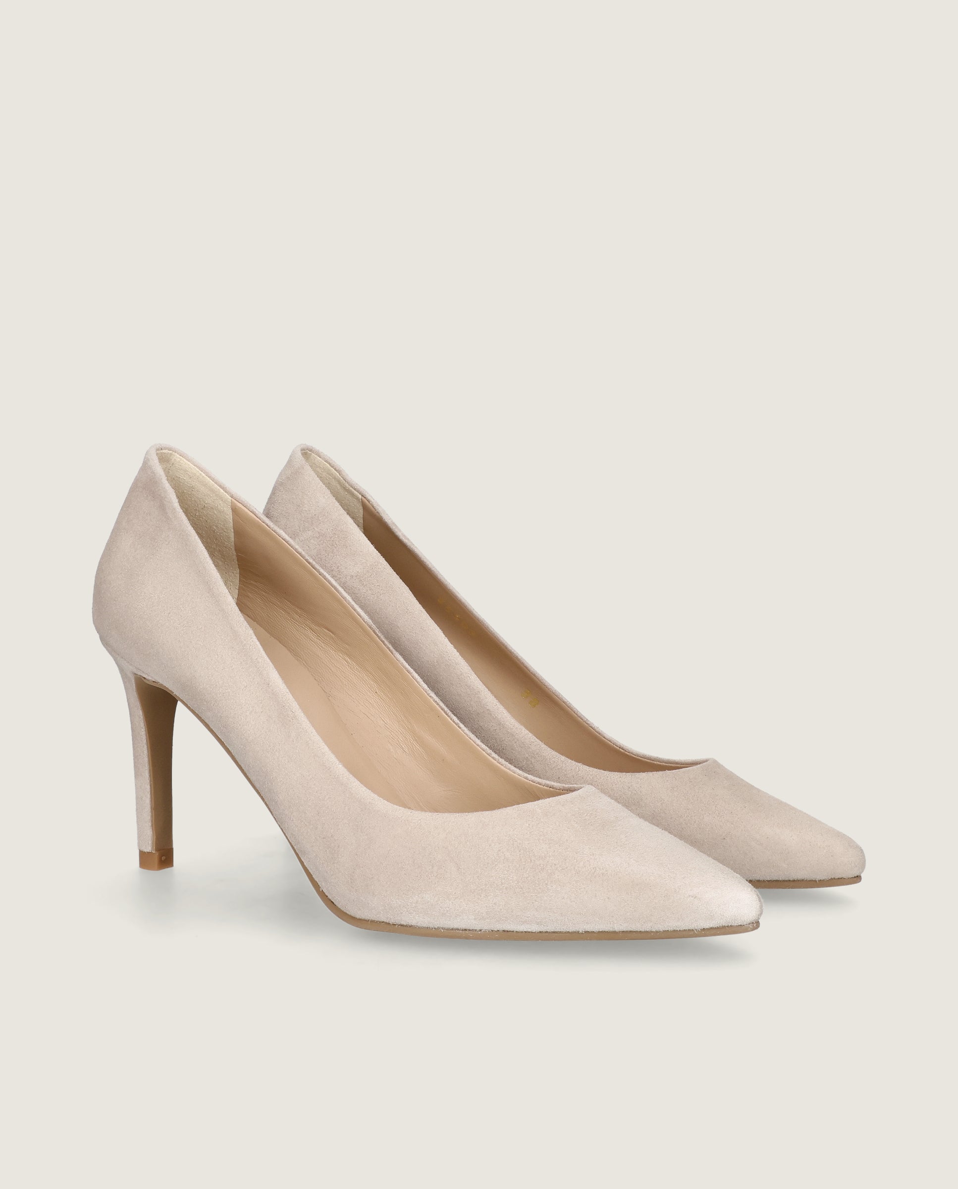 Image of Renata pump in soft beige suede by Mascaro