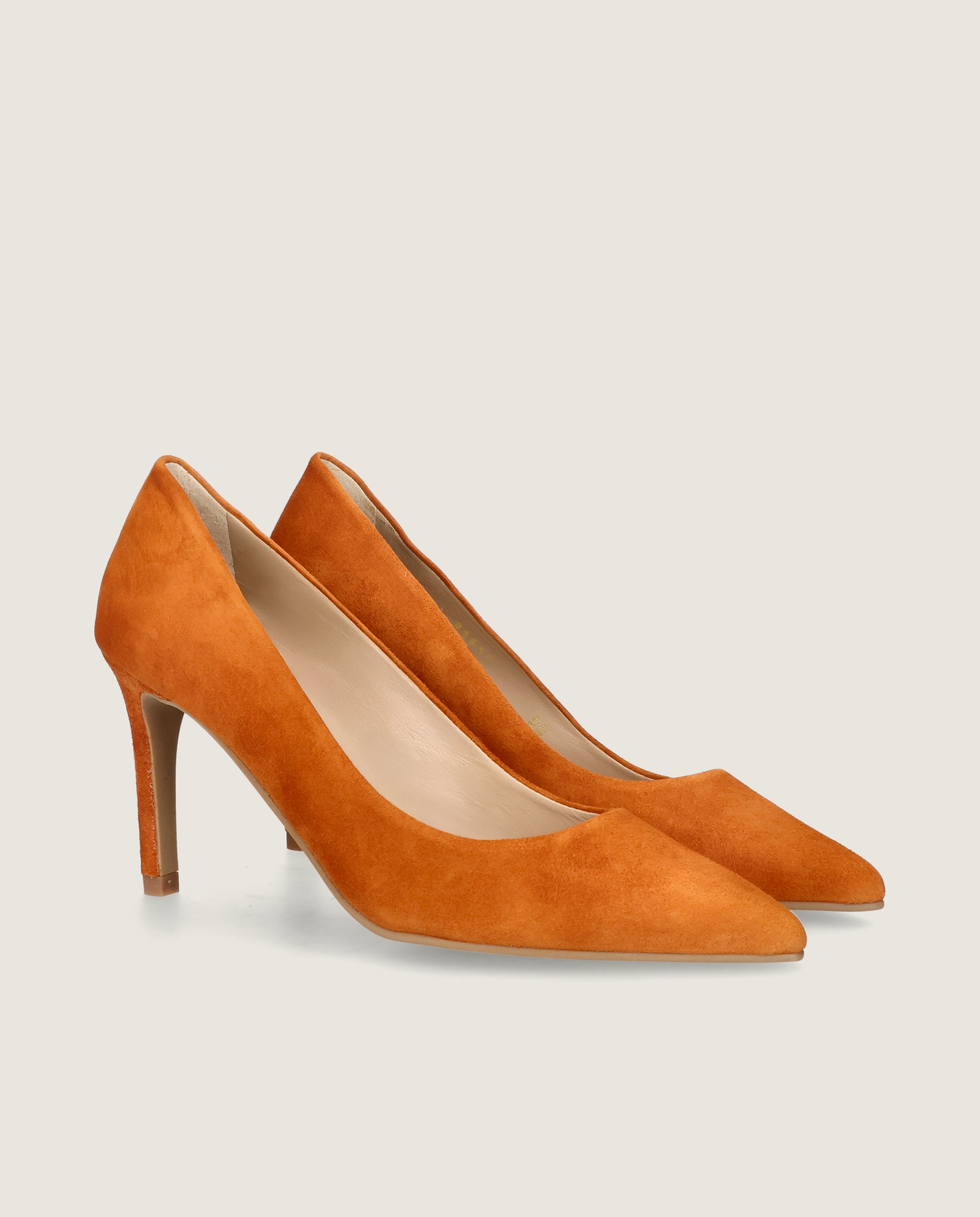 Image of Renata pump in soft rust suede by Mascaro