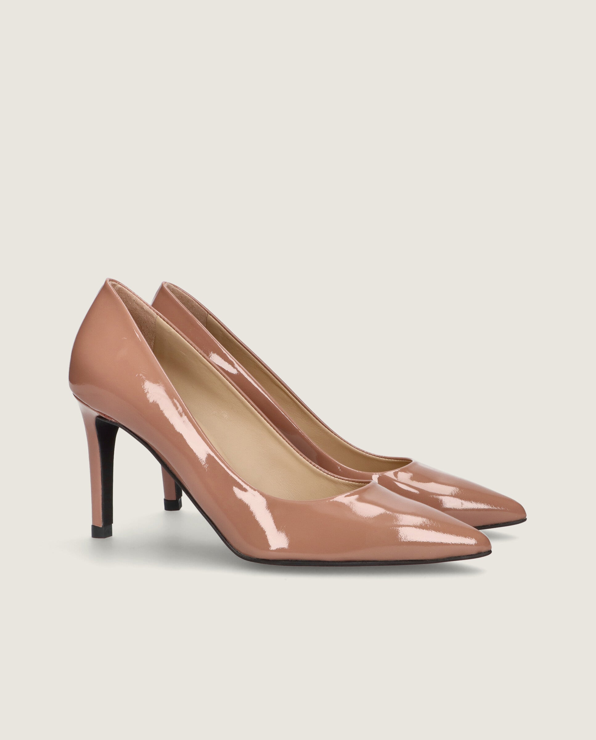 Image of Renata Beige Patent Leather Salon by Mascaro