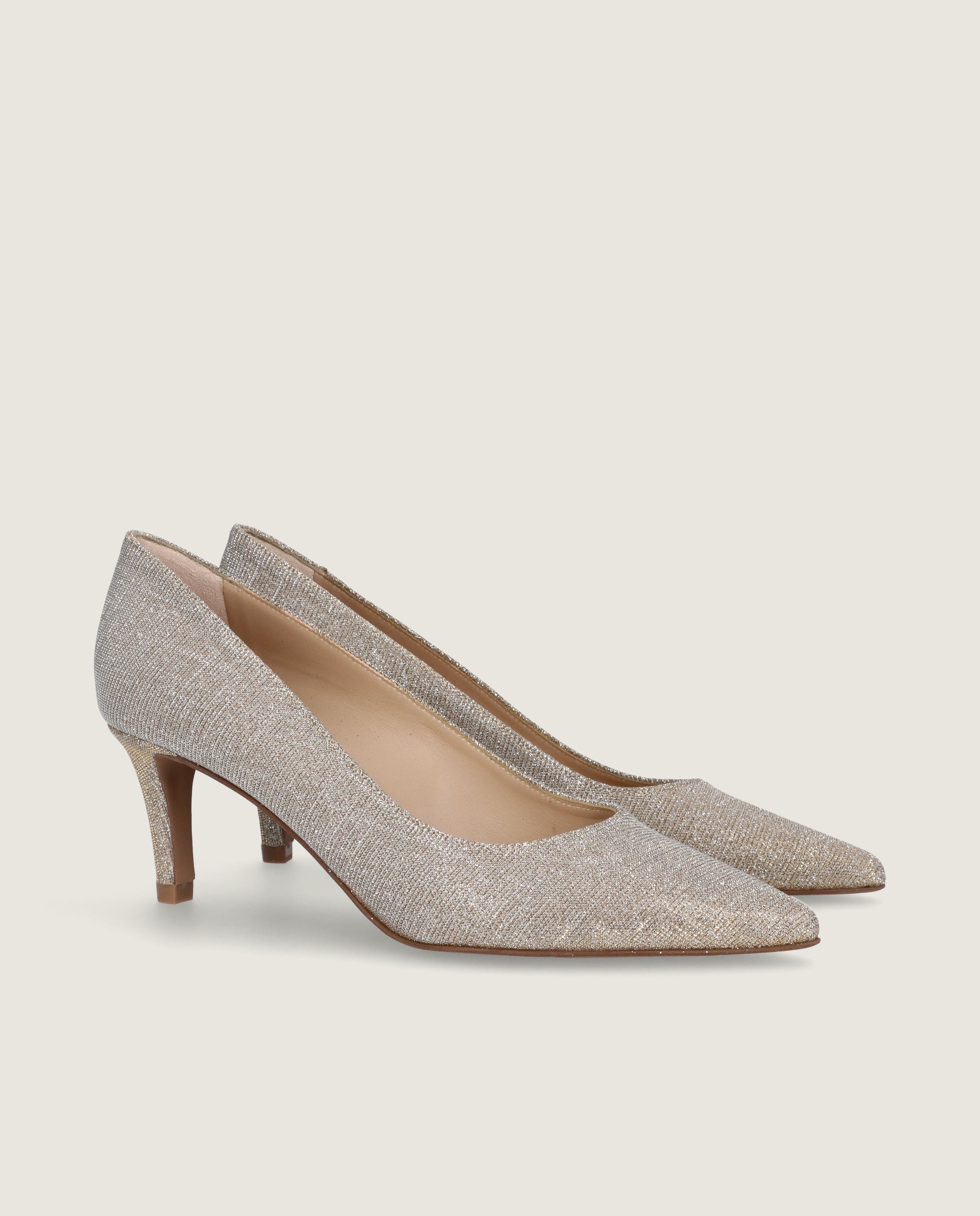 Image of Phoebe Silver Metallic Woven Pumps by Mascaro