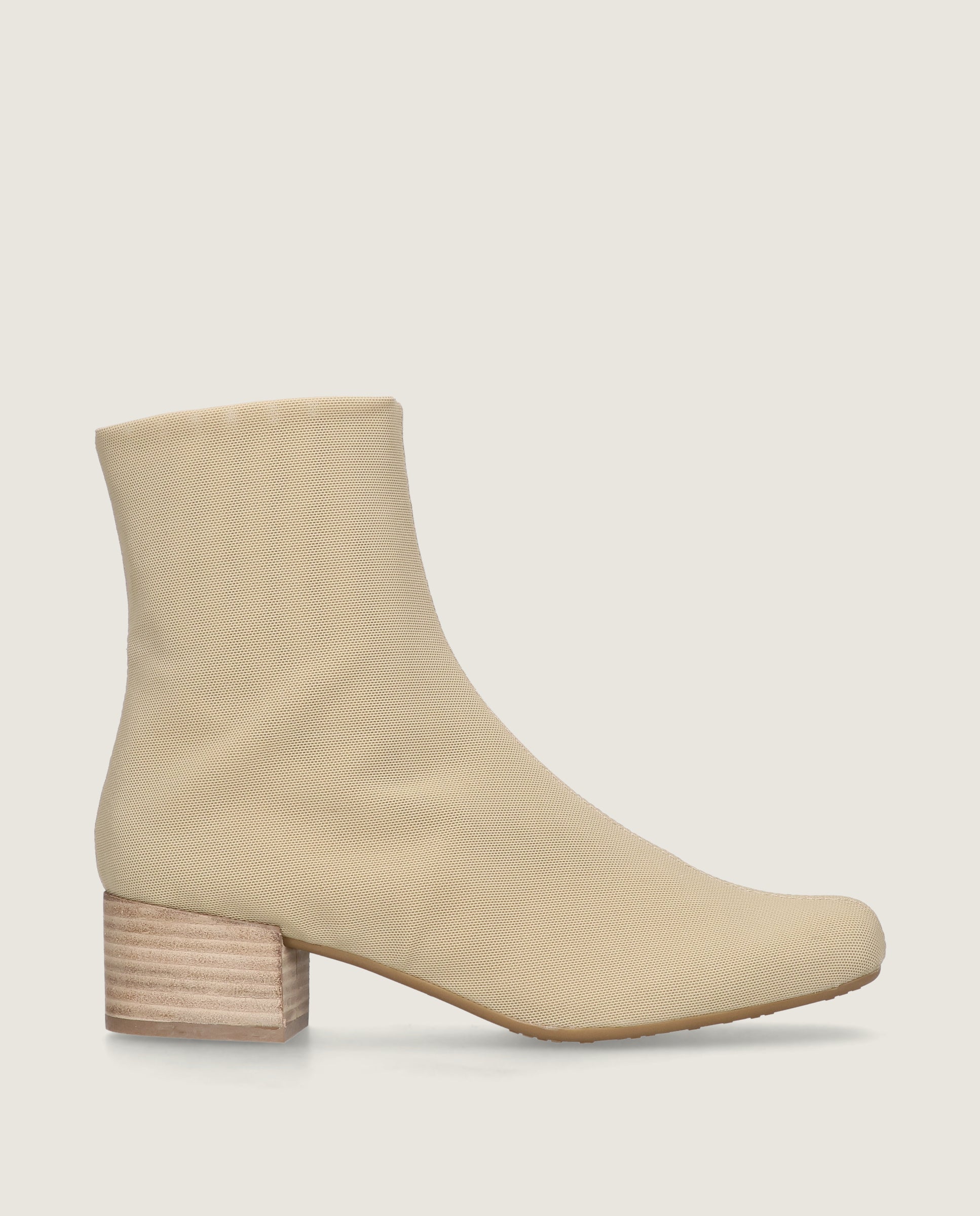 Botas de cano curto Milan Bege entrançadas