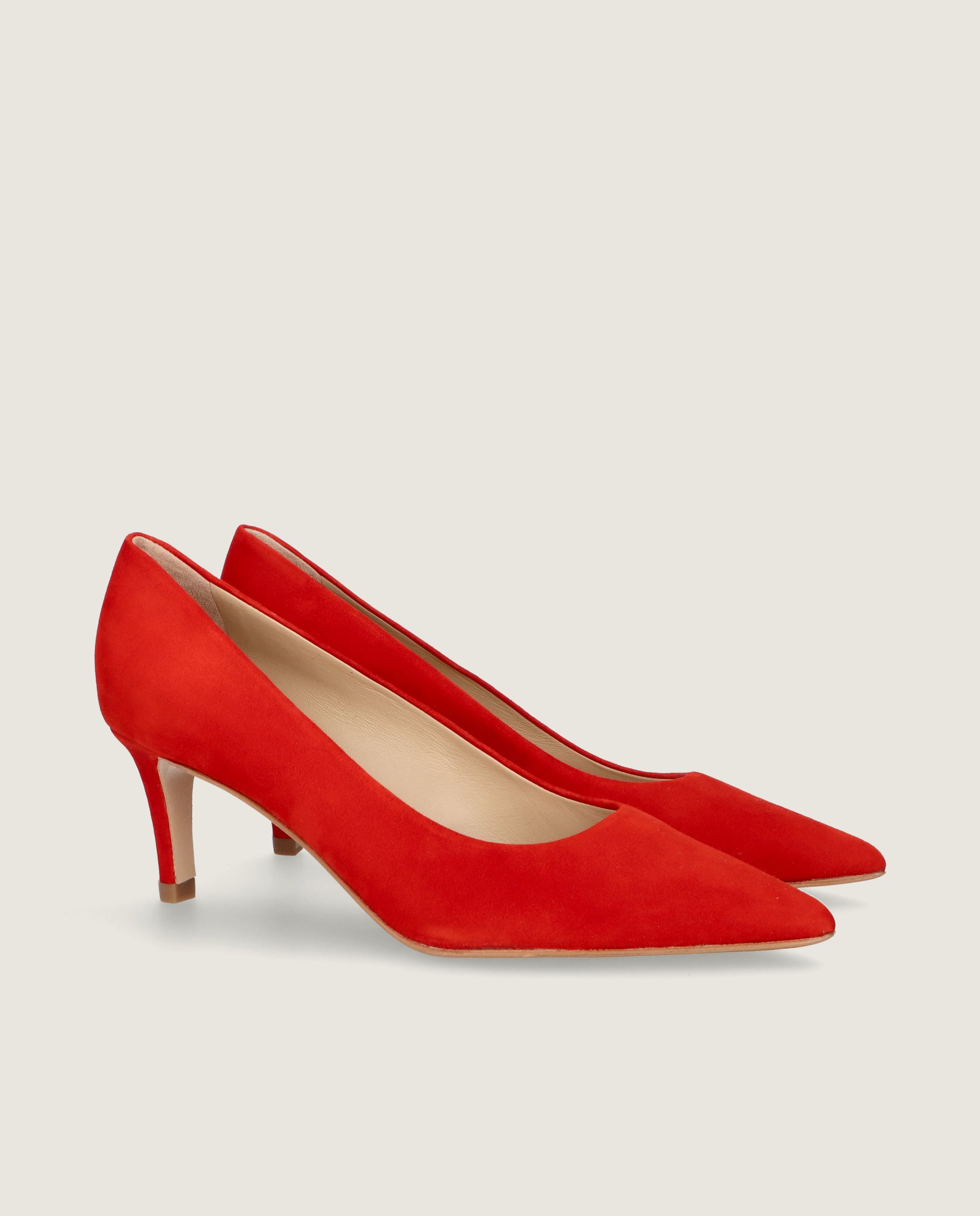 Image of Phoebe Red Suede Pumps by Mascaro