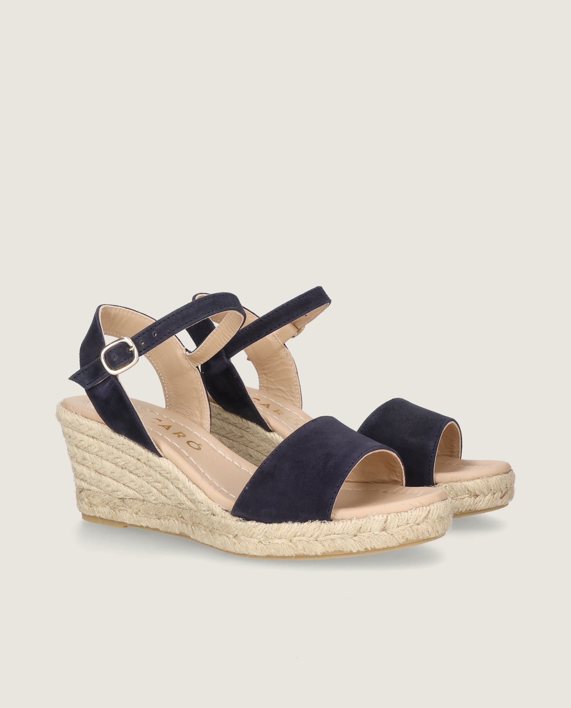 Image of Deborah Espadrille in navy blue suede by Mascaro