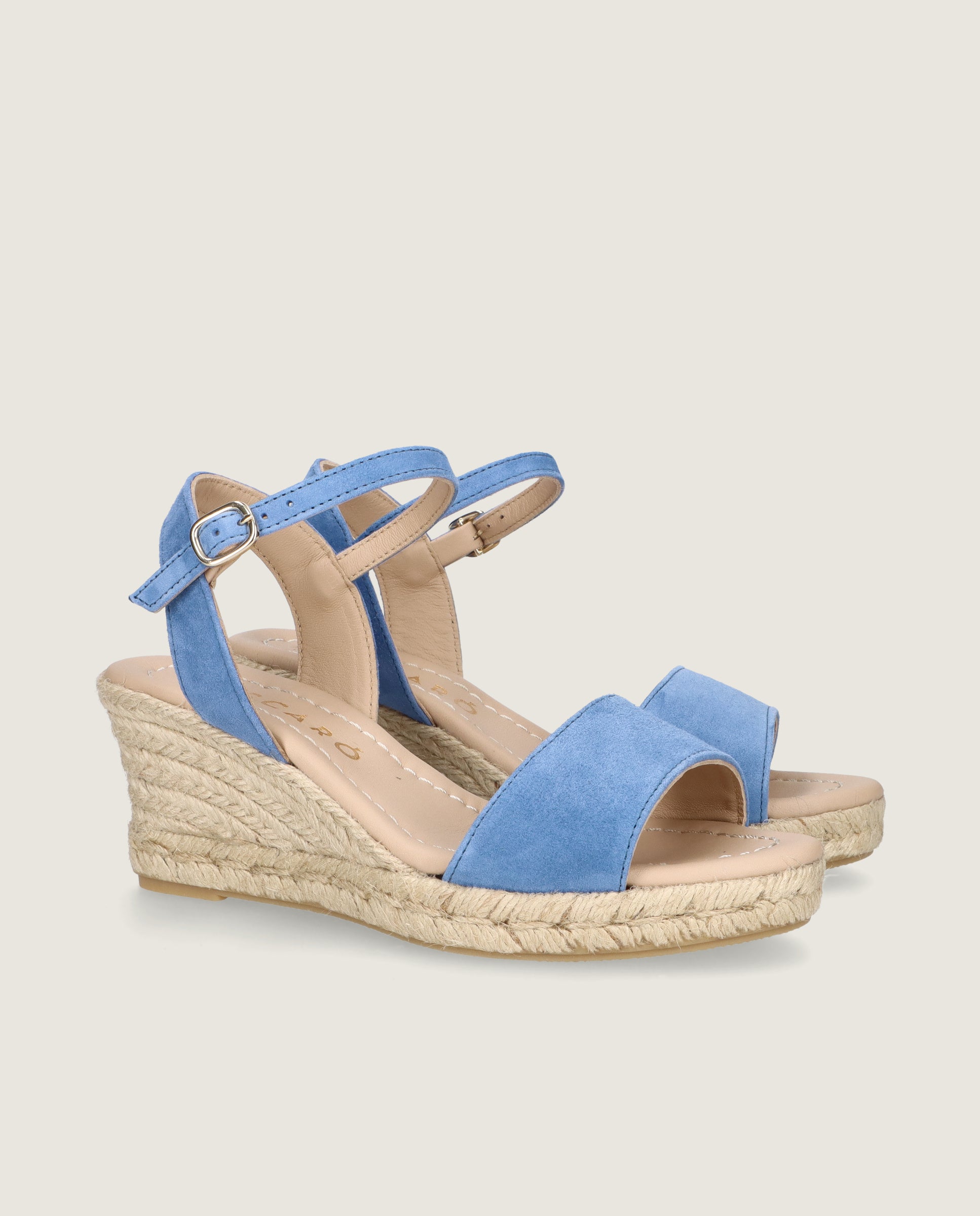 Alpercatas Deborah Blue Suede Esparto