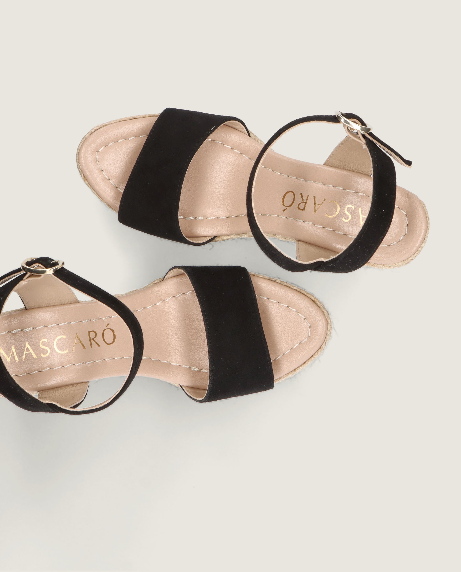Espadrilles Esparto Kenya Schwarzes Wildleder