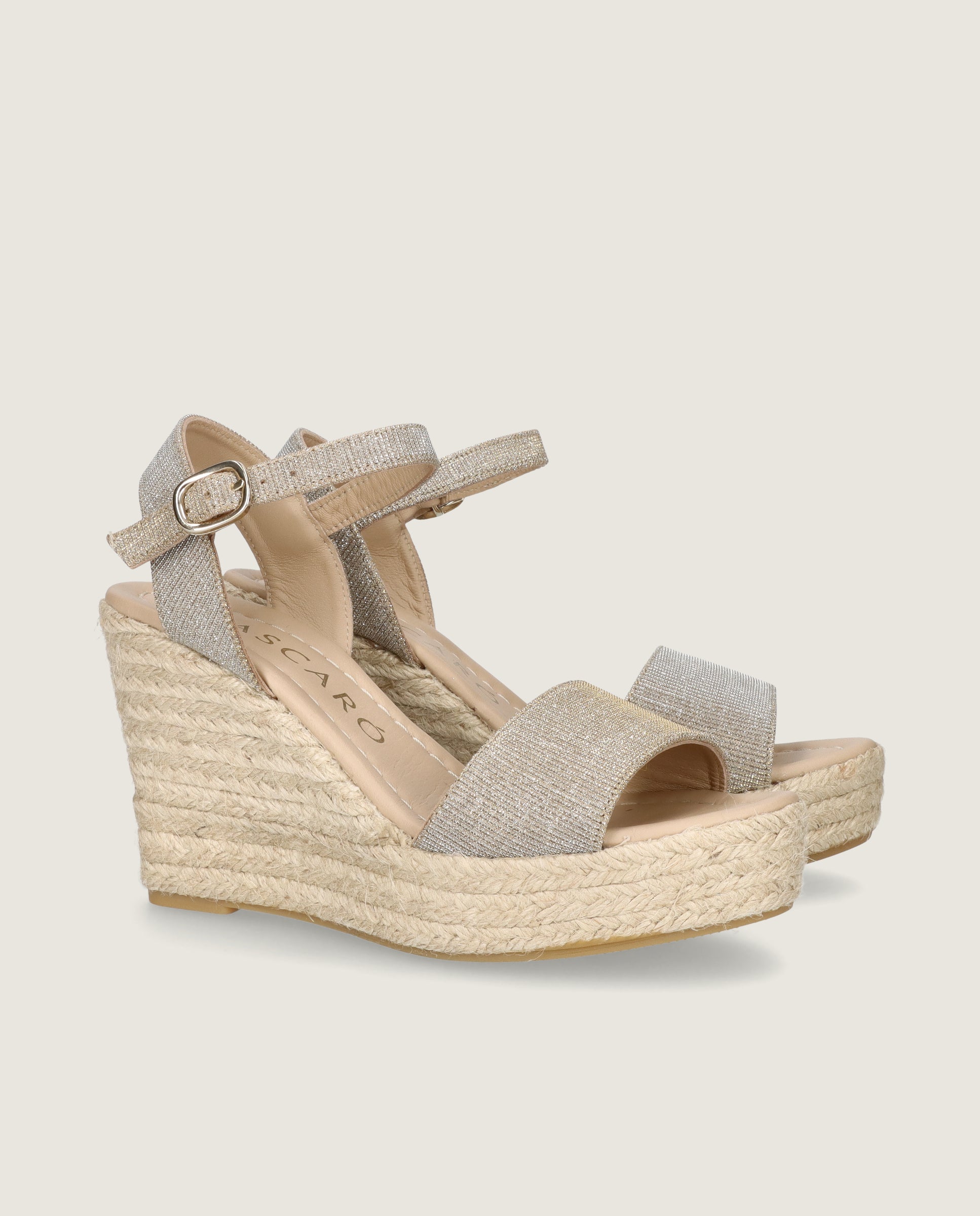 Image of Kenya Esparto Silver Woven Espadrilles by Mascaro