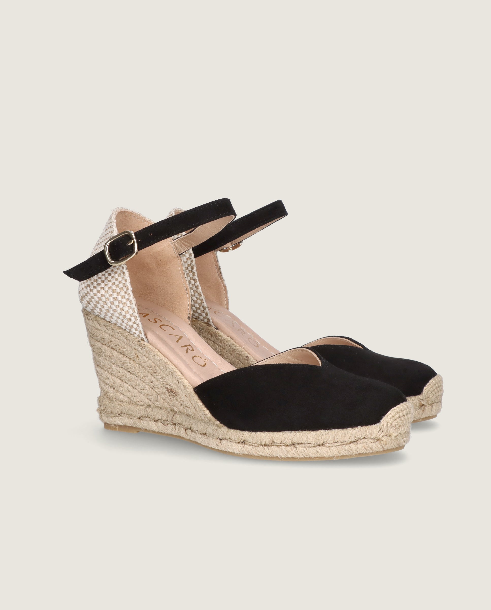 Image of Rachel Esparto Espadrilles in Black Suede by Mascaro