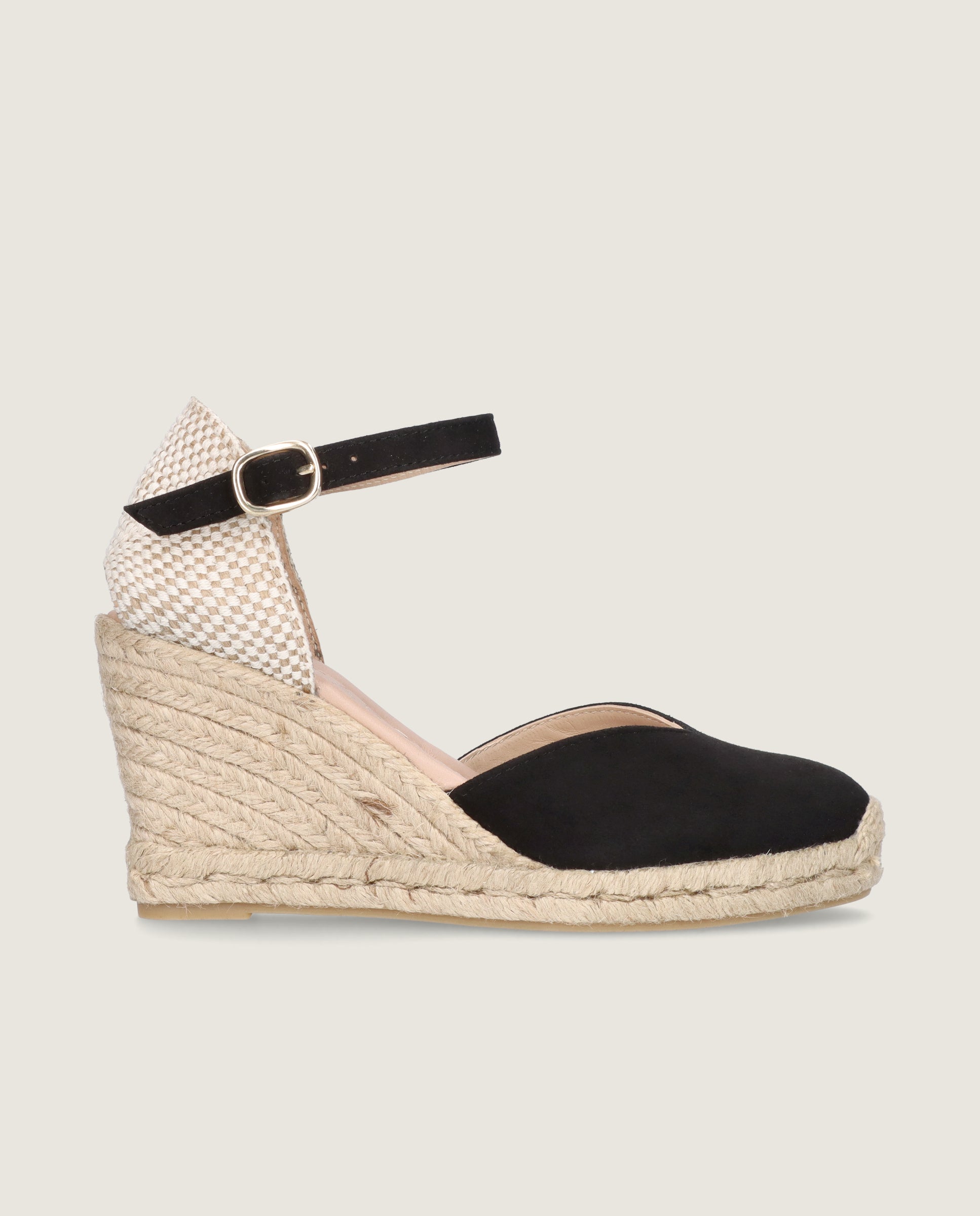 Rachel Esparto Espadrilles in Black Suede