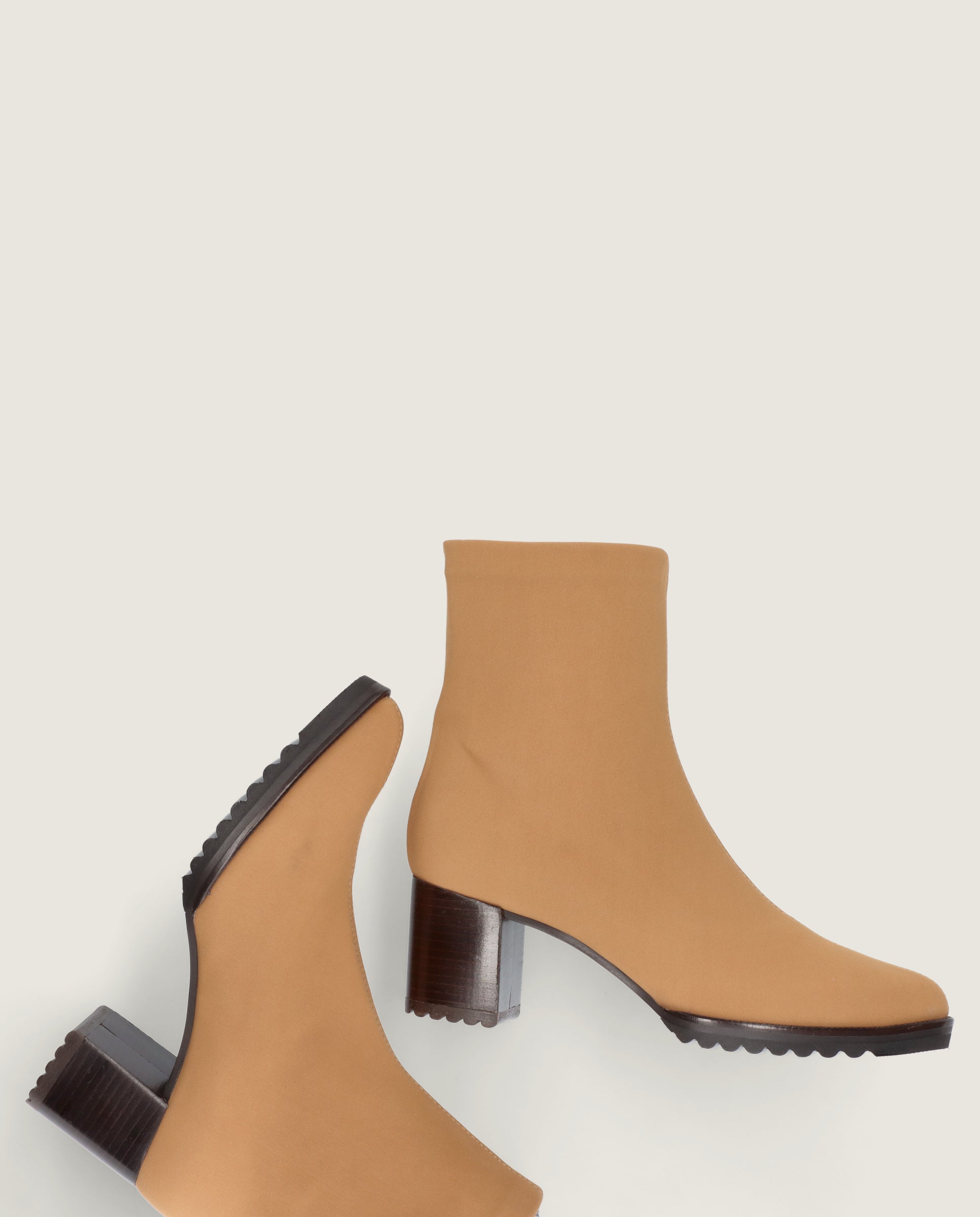Cindy Beige Woven Ankle Boots