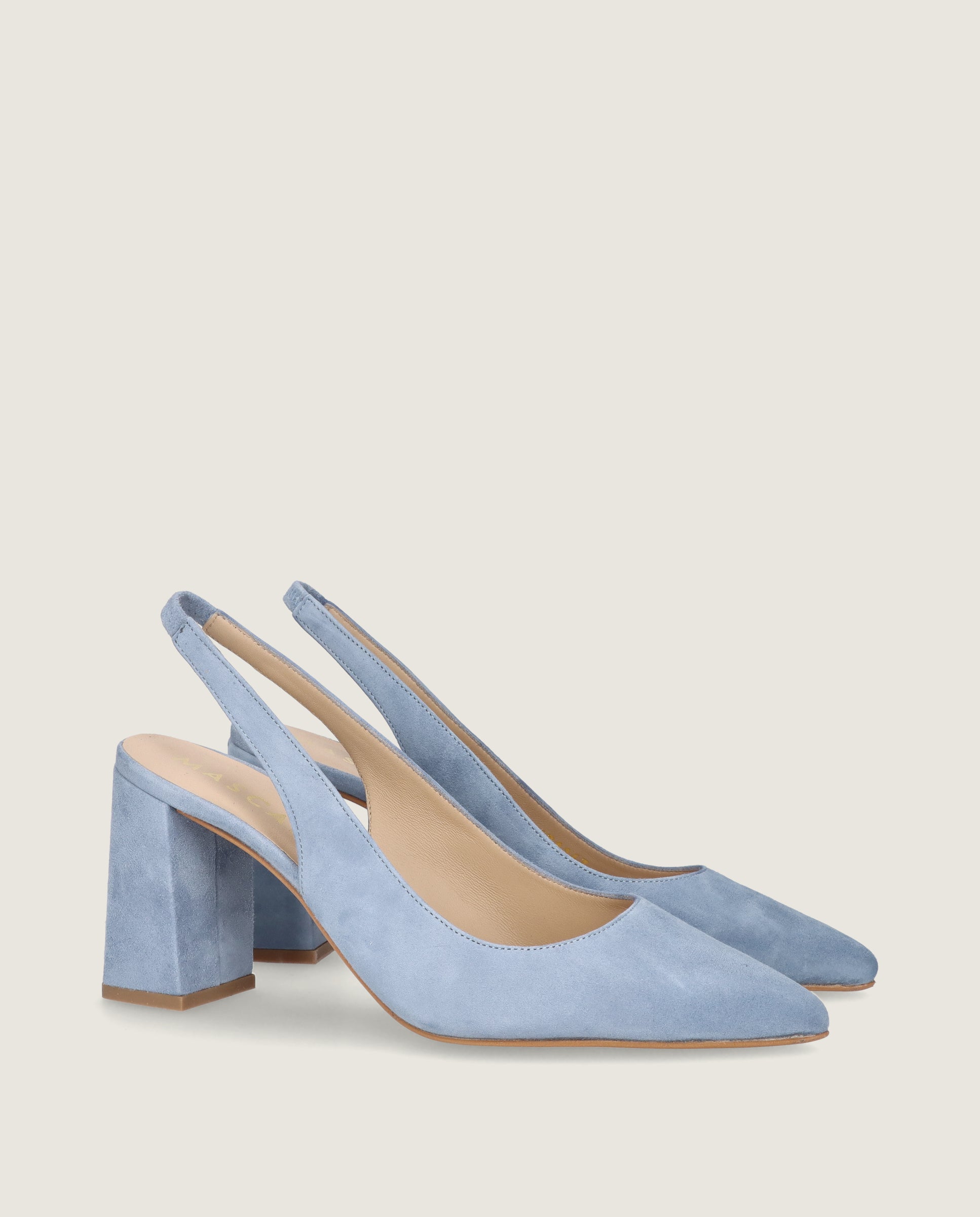 Image of Renata Blue Suede Pumps by Mascaro