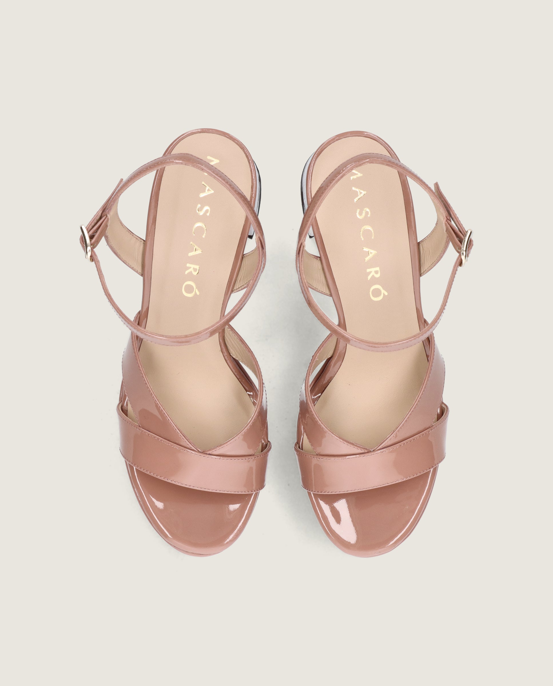 Alternative view of Ruth Beige Patent Leather Sandals by Mascaro