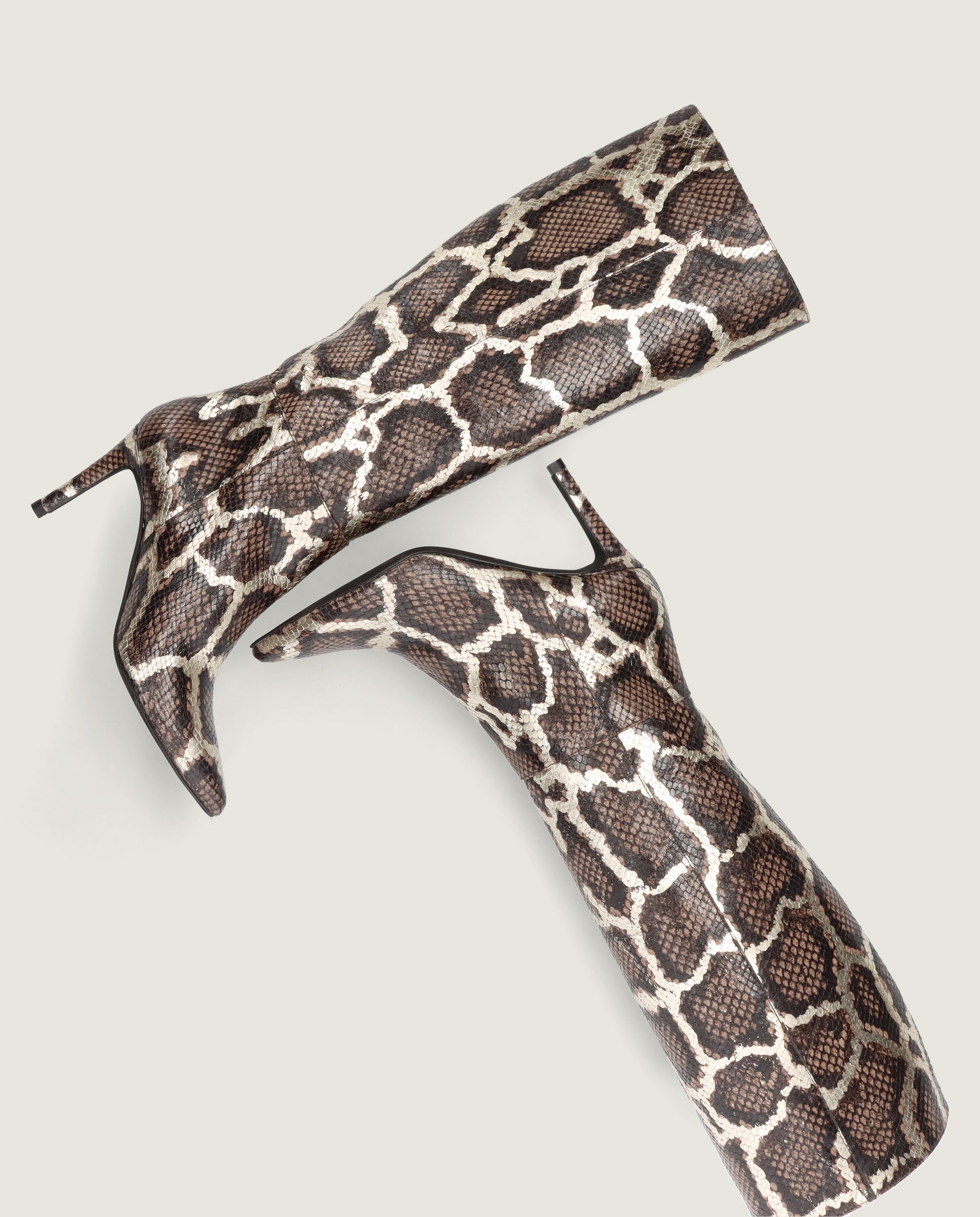 Renata Stiefel Braun Bedrucktes Leder