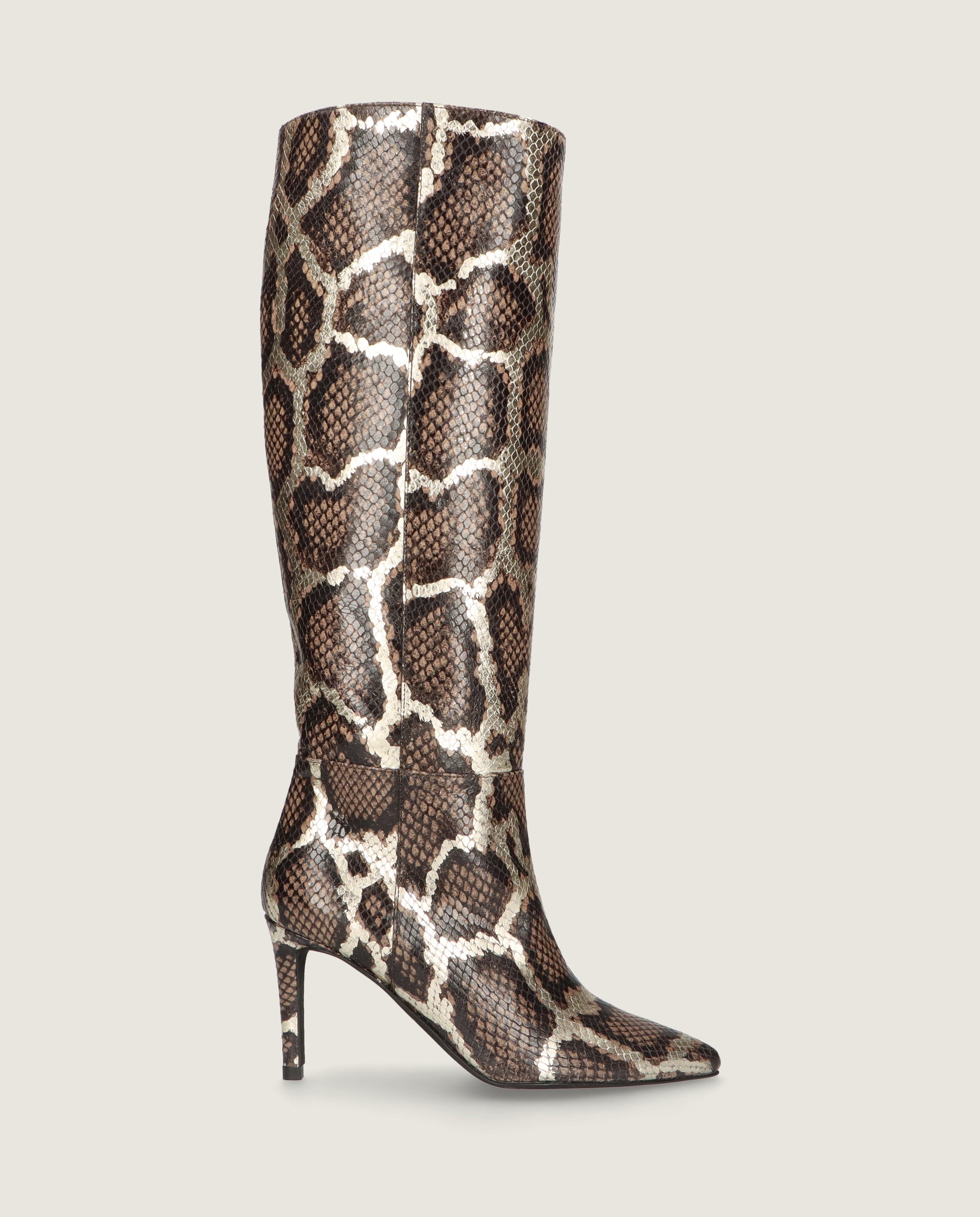 Renata Stiefel Braun Bedrucktes Leder