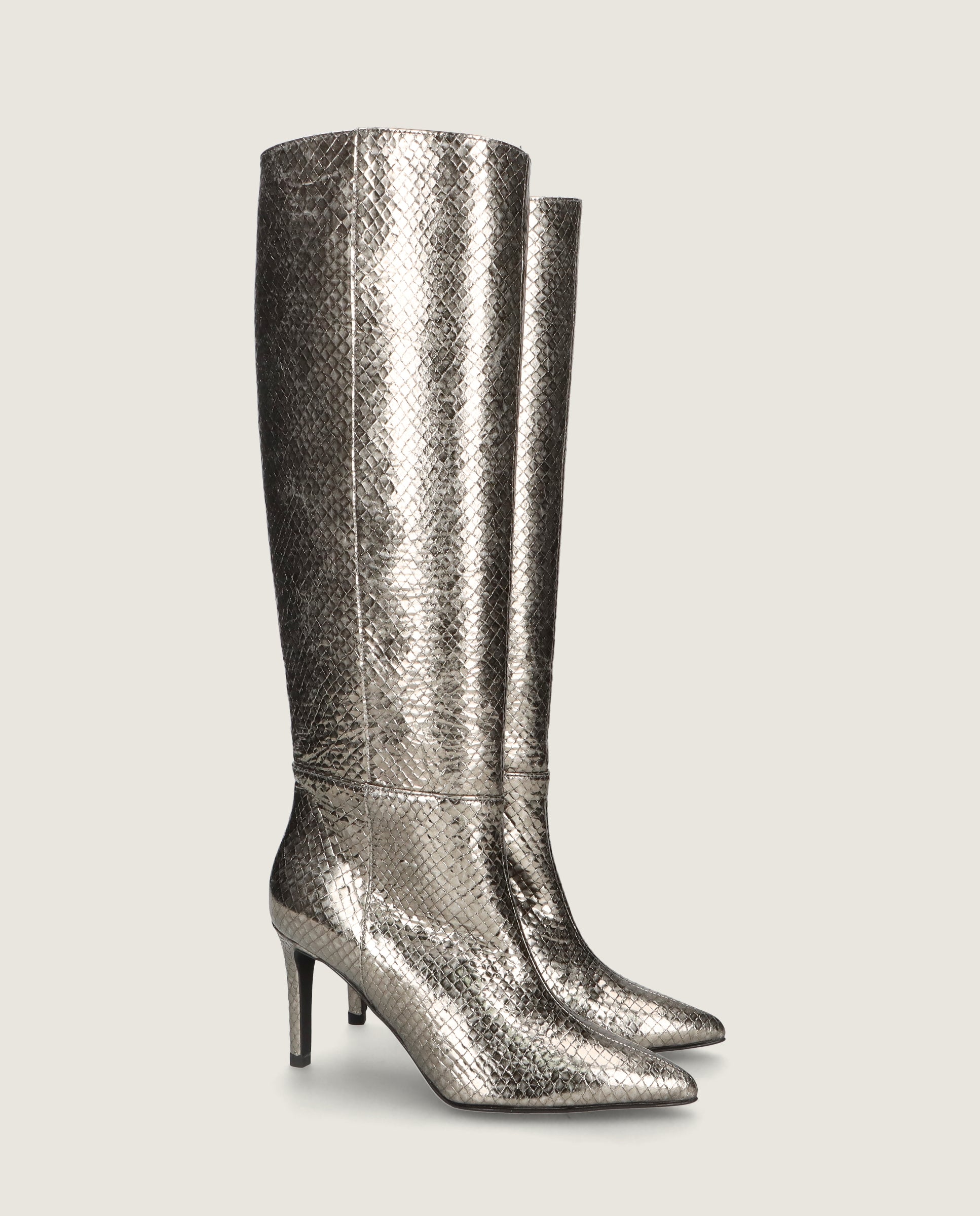 Image of Renata Boots Silver Metallic Leathers by Mascaro