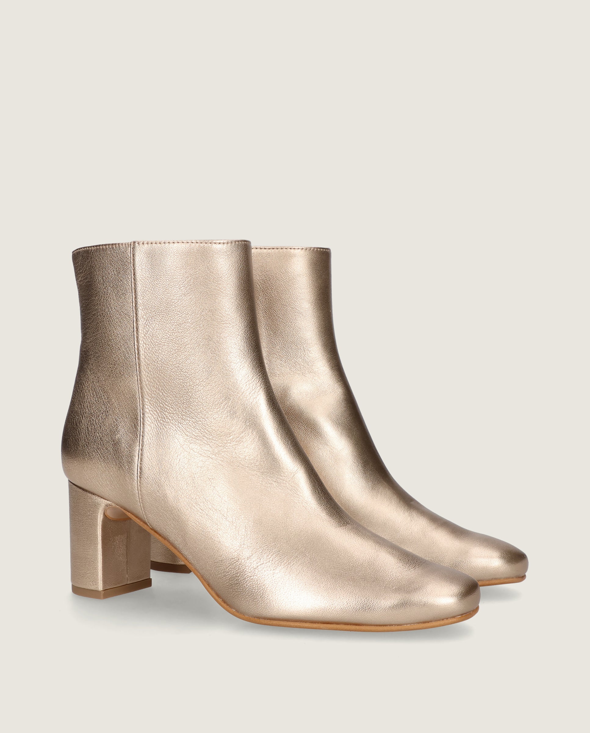 Image of Freja Golden Ankle Boots in Metallic Leathers by Mascaro
