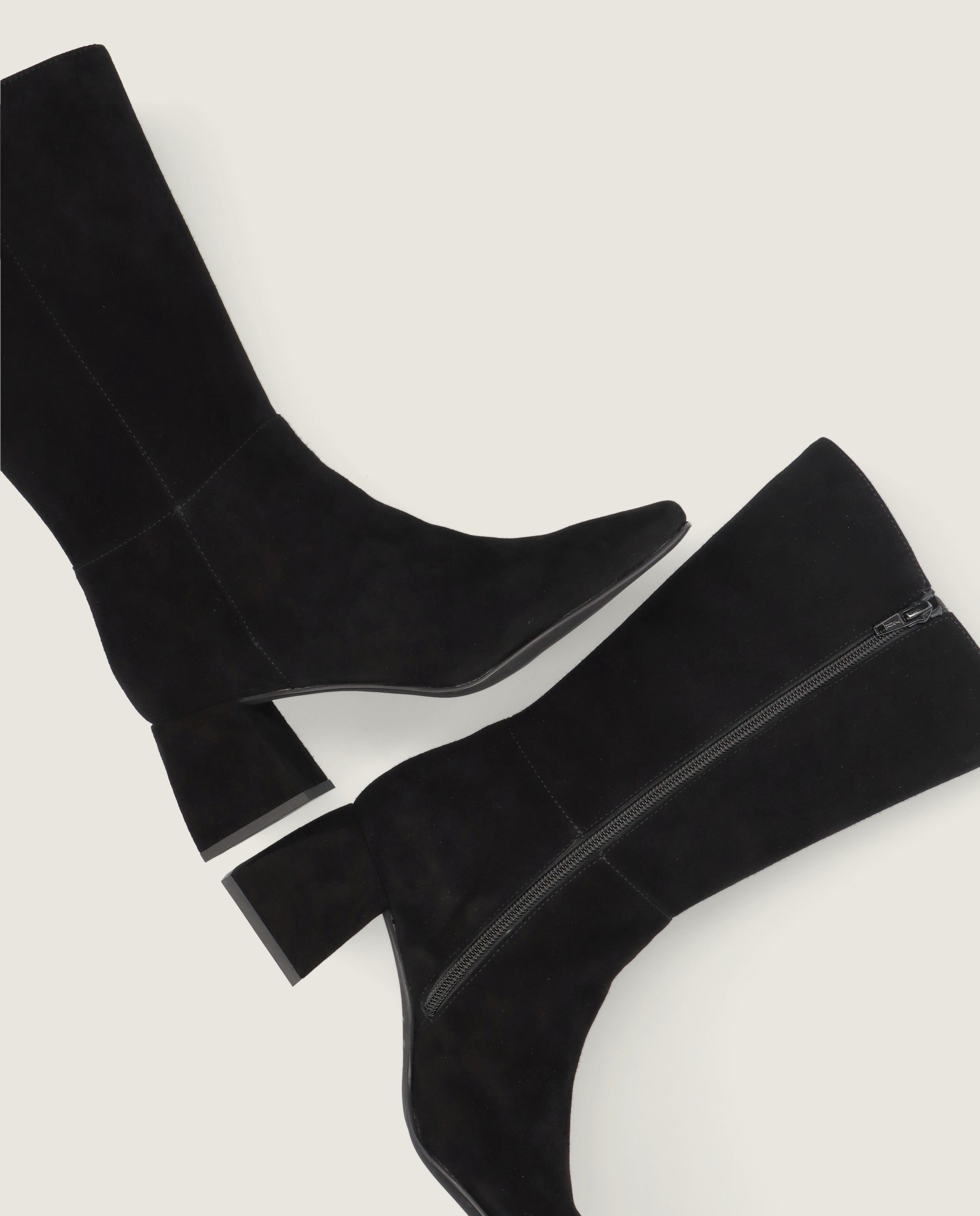 Freja Black Suede Ankle Boots