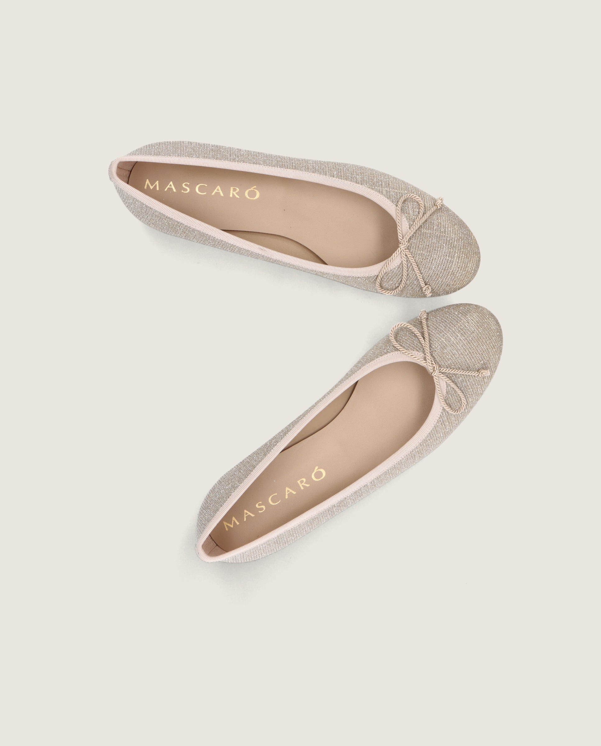 Audrey Ballerinas Silber Gewebe