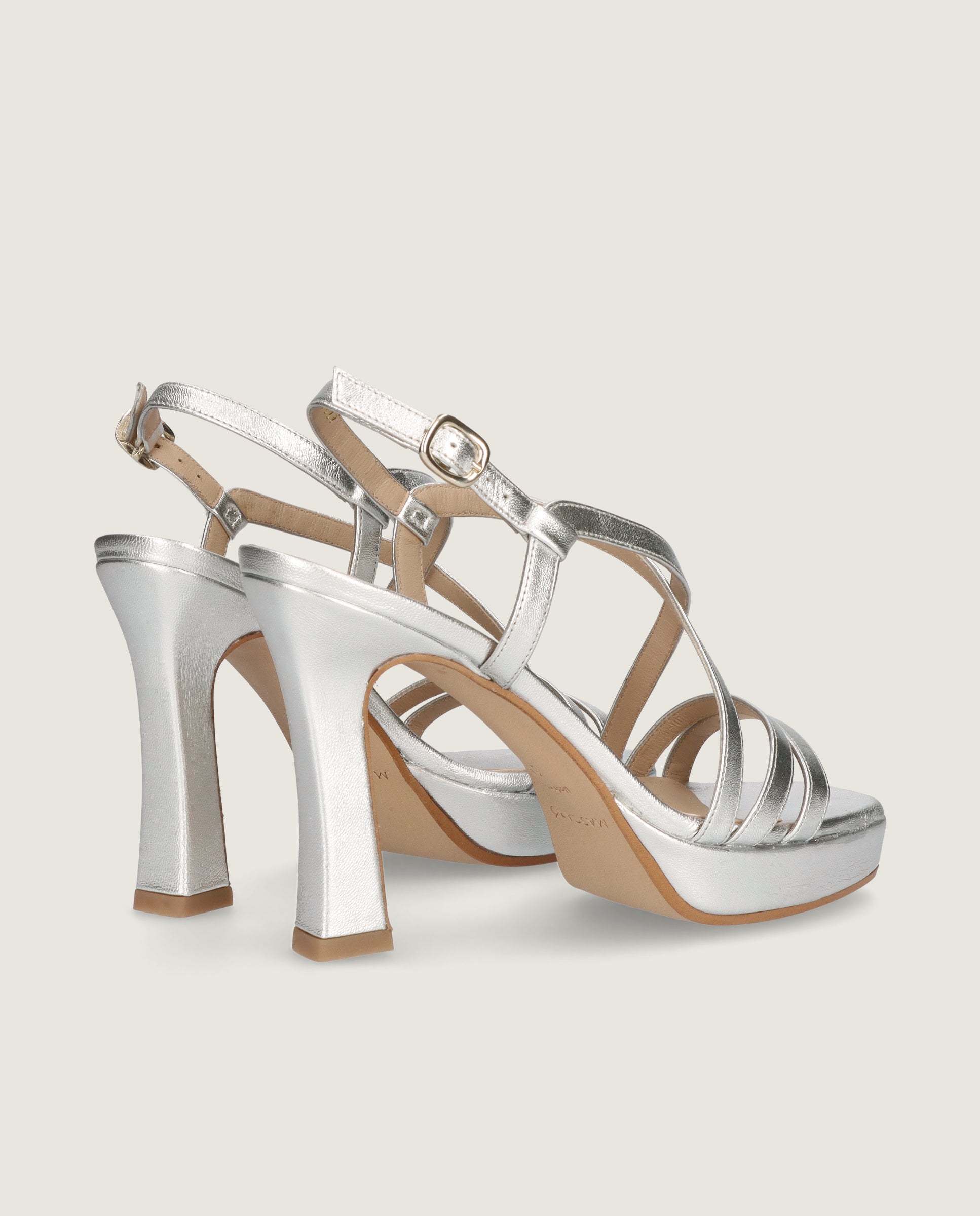Sandalias Mykonos Plateados Pieles metalizadas