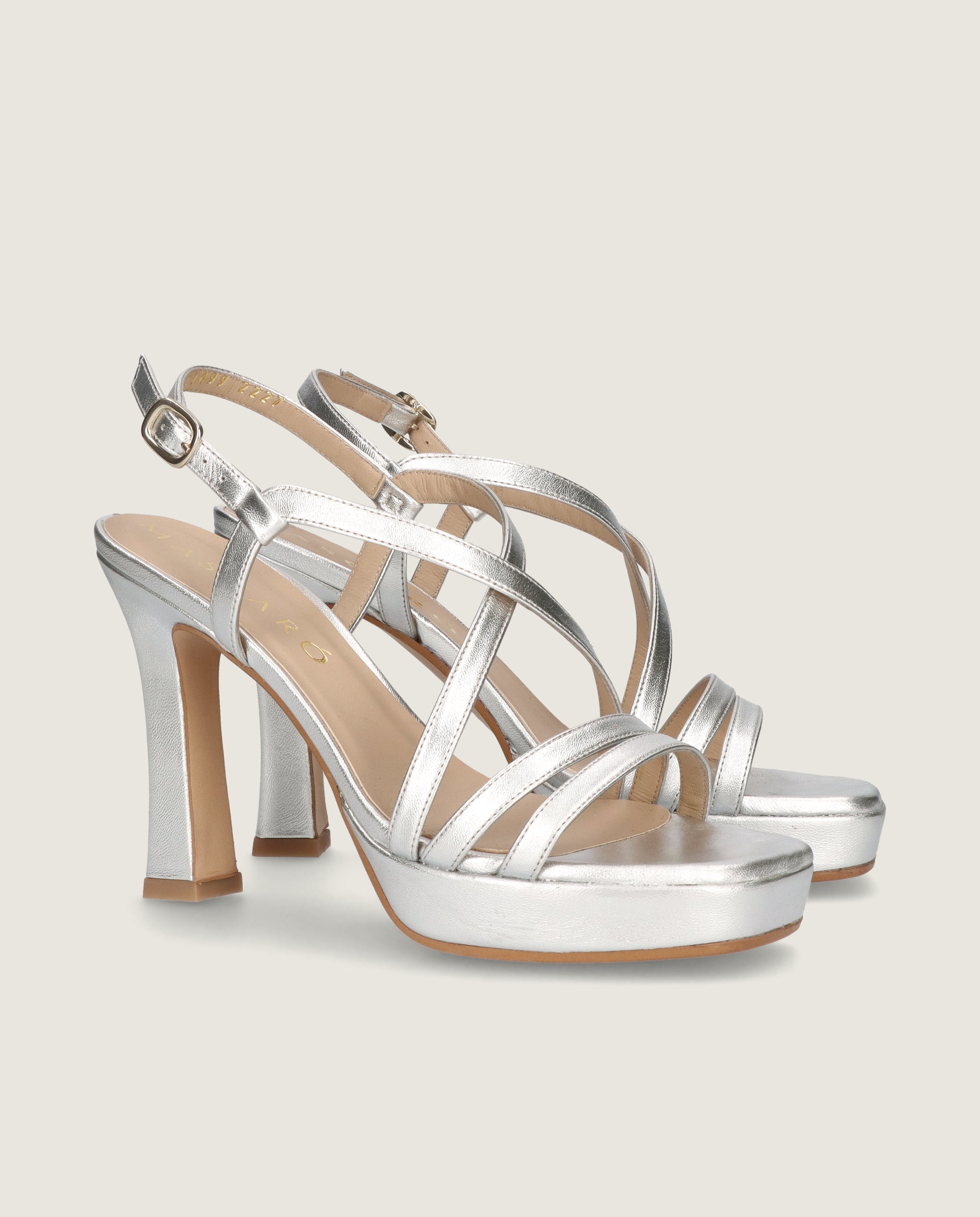 Imagen de Sandalias Mykonos Plateados Pieles metalizadas por Mascaro