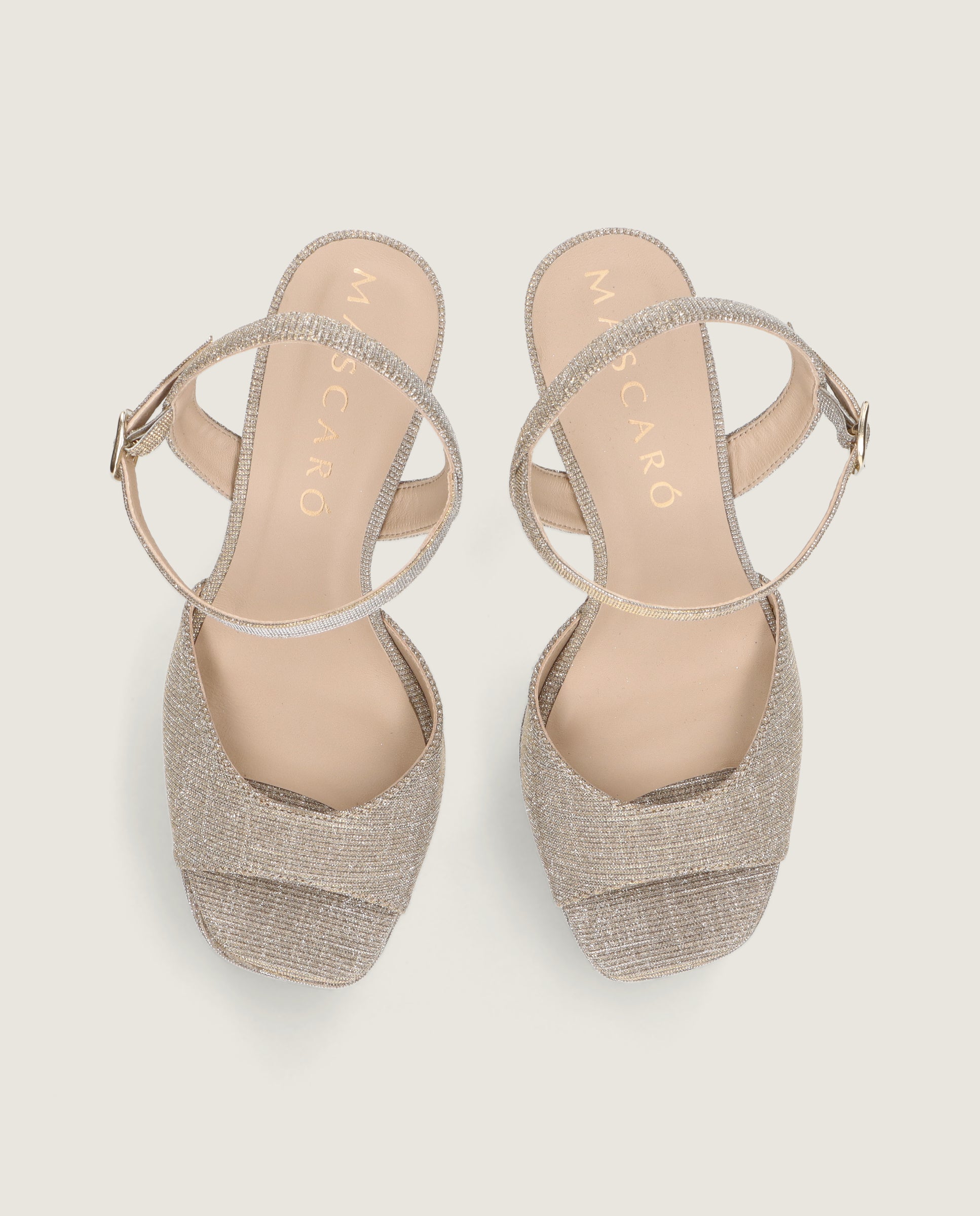 Vista alternativa de Sandalias Mykonos Plateados Tejidos por Mascaro