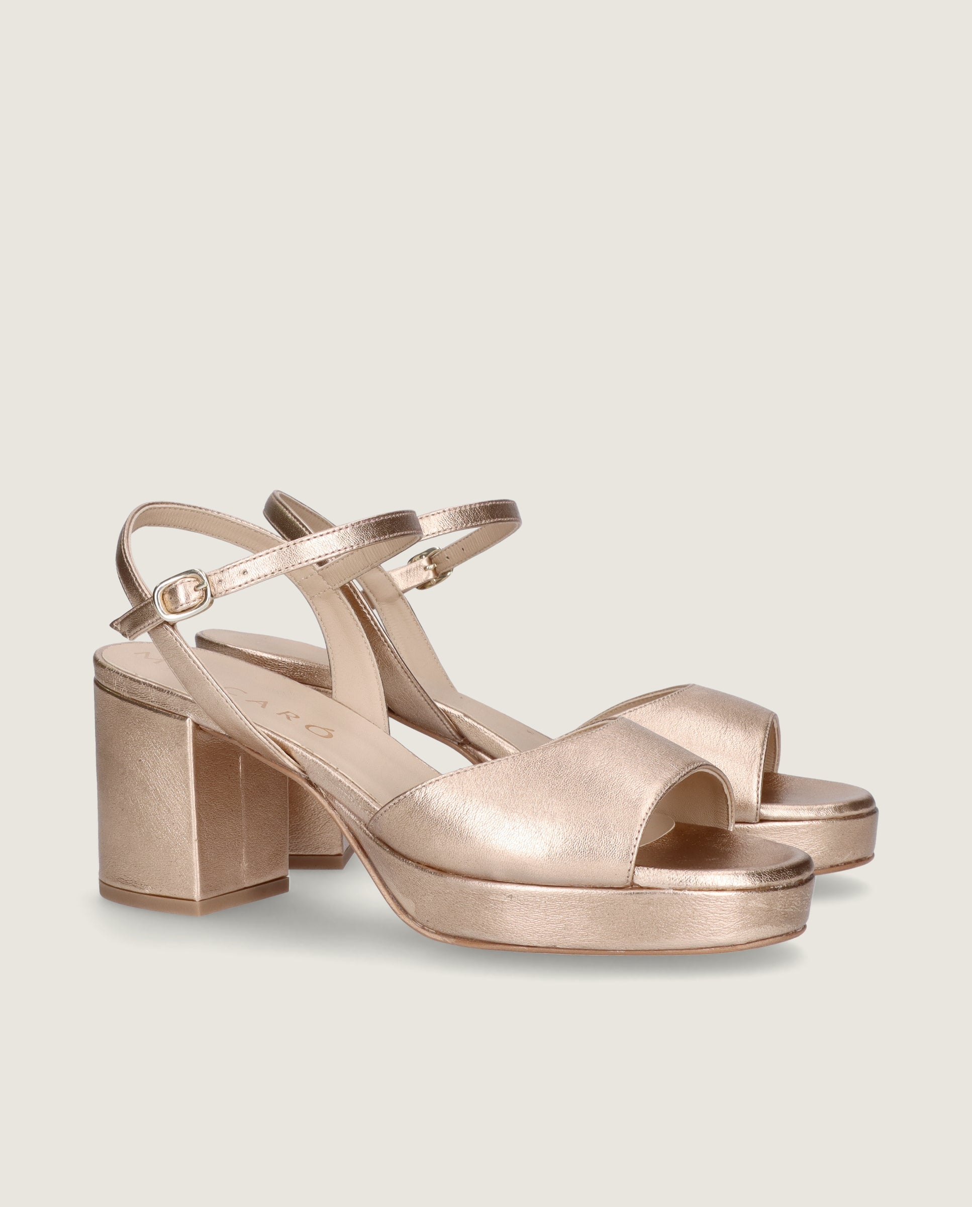 Sandalias Mae Dorados Pieles Metalizadas