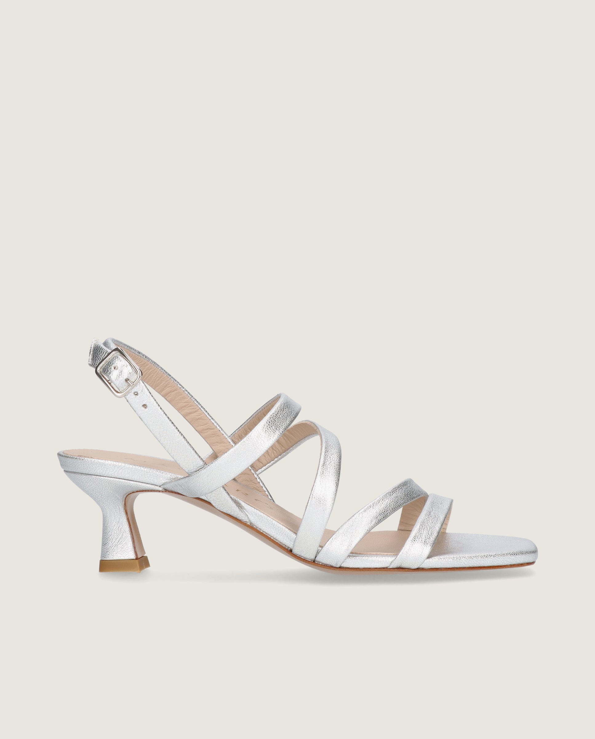 Sandalias Mandy Plateados Piel