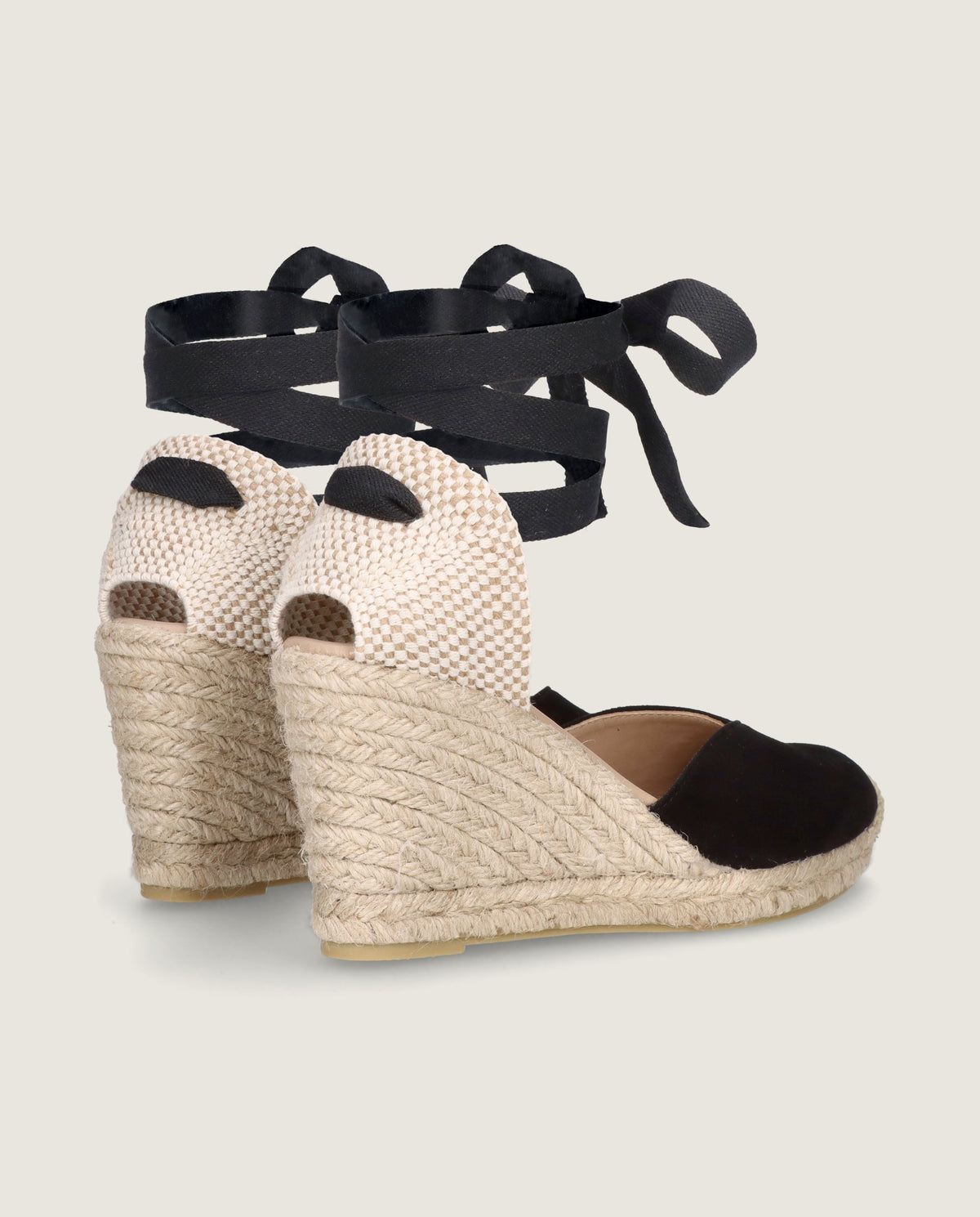 Rachel espadrille in schwarzem wildleder