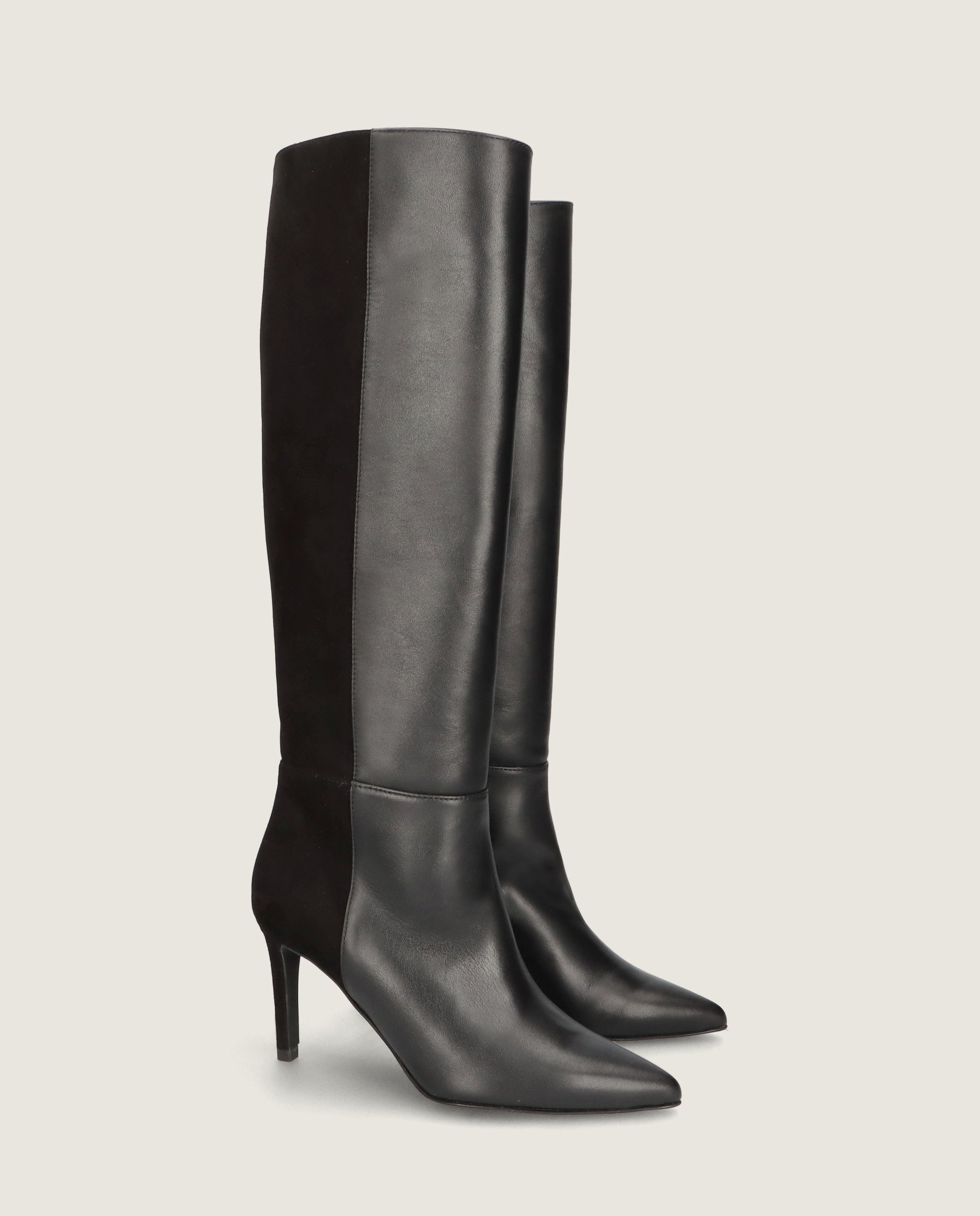 Image of Renata Black Leather Boots by Mascaro