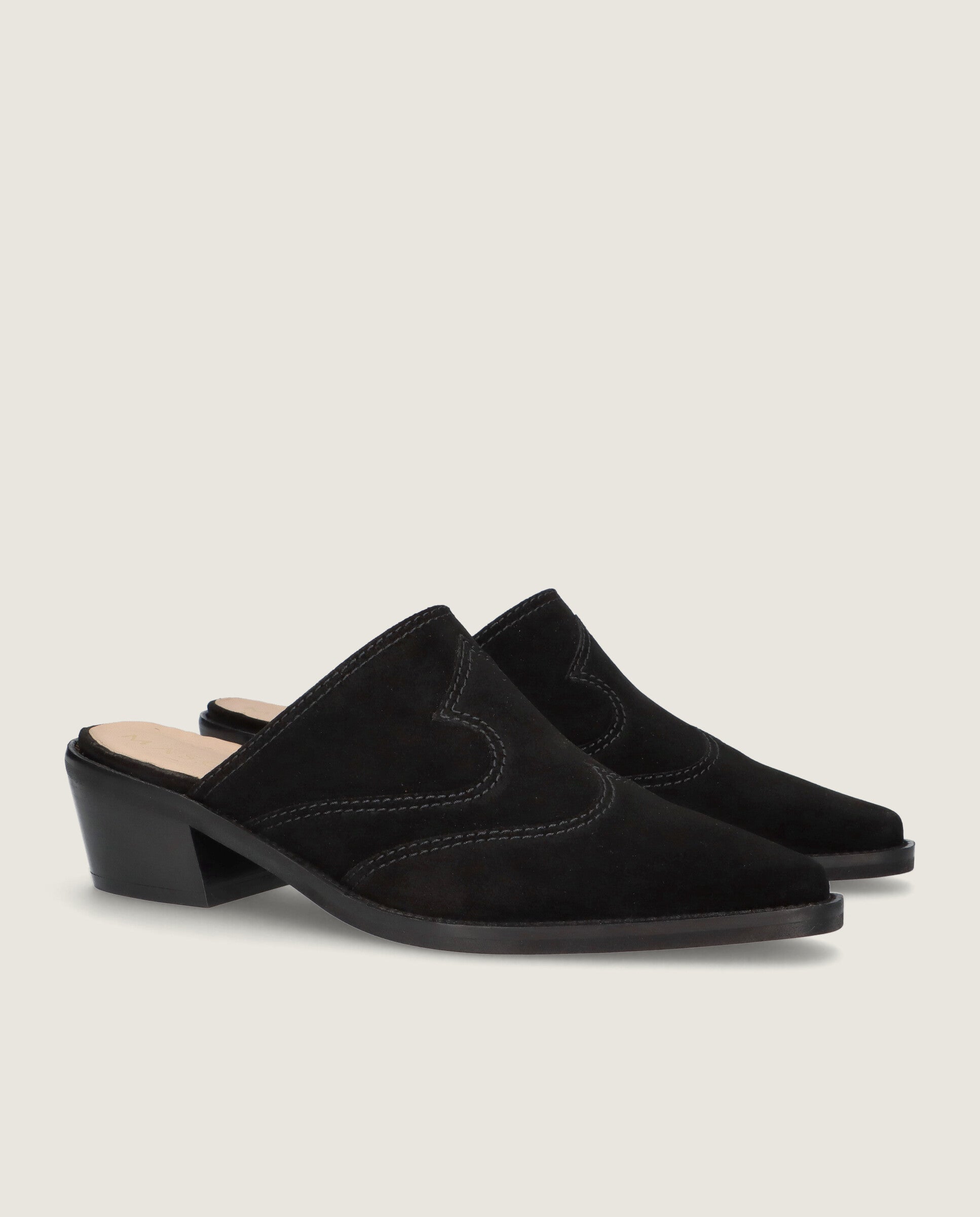 Mules en daim noir Nashville