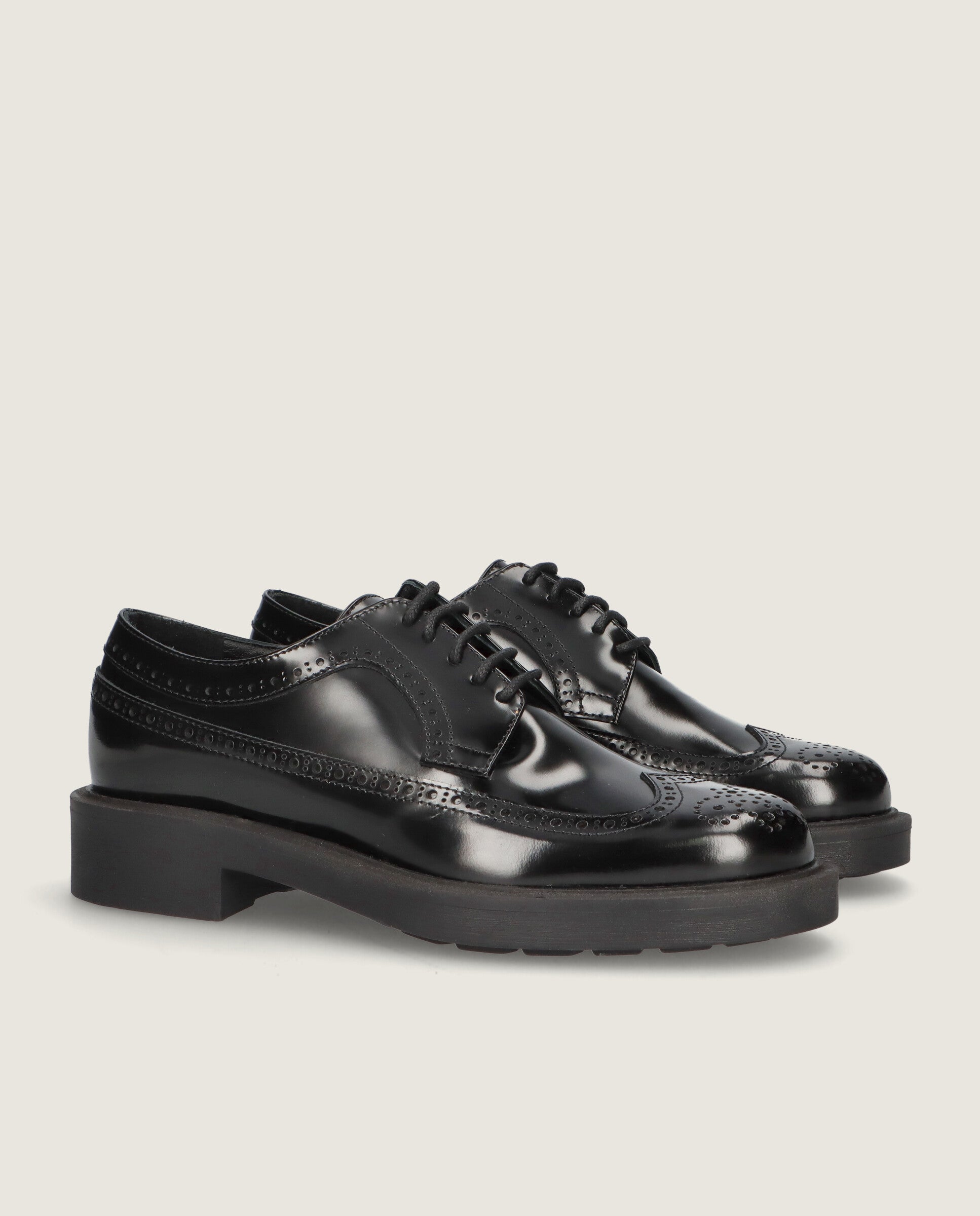 female black dress shoes Ashley Black Leather Lace-up Shoes