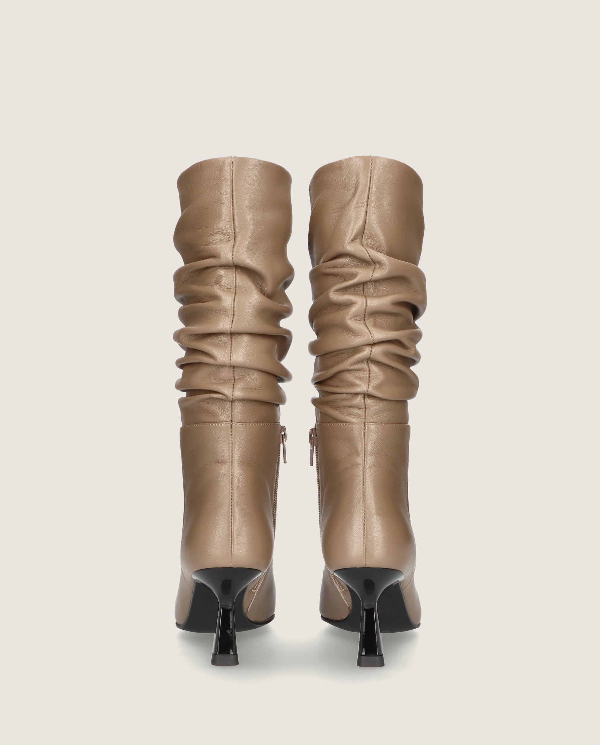 Alternative view of Aretha Beige Leather Boots by Mascaro