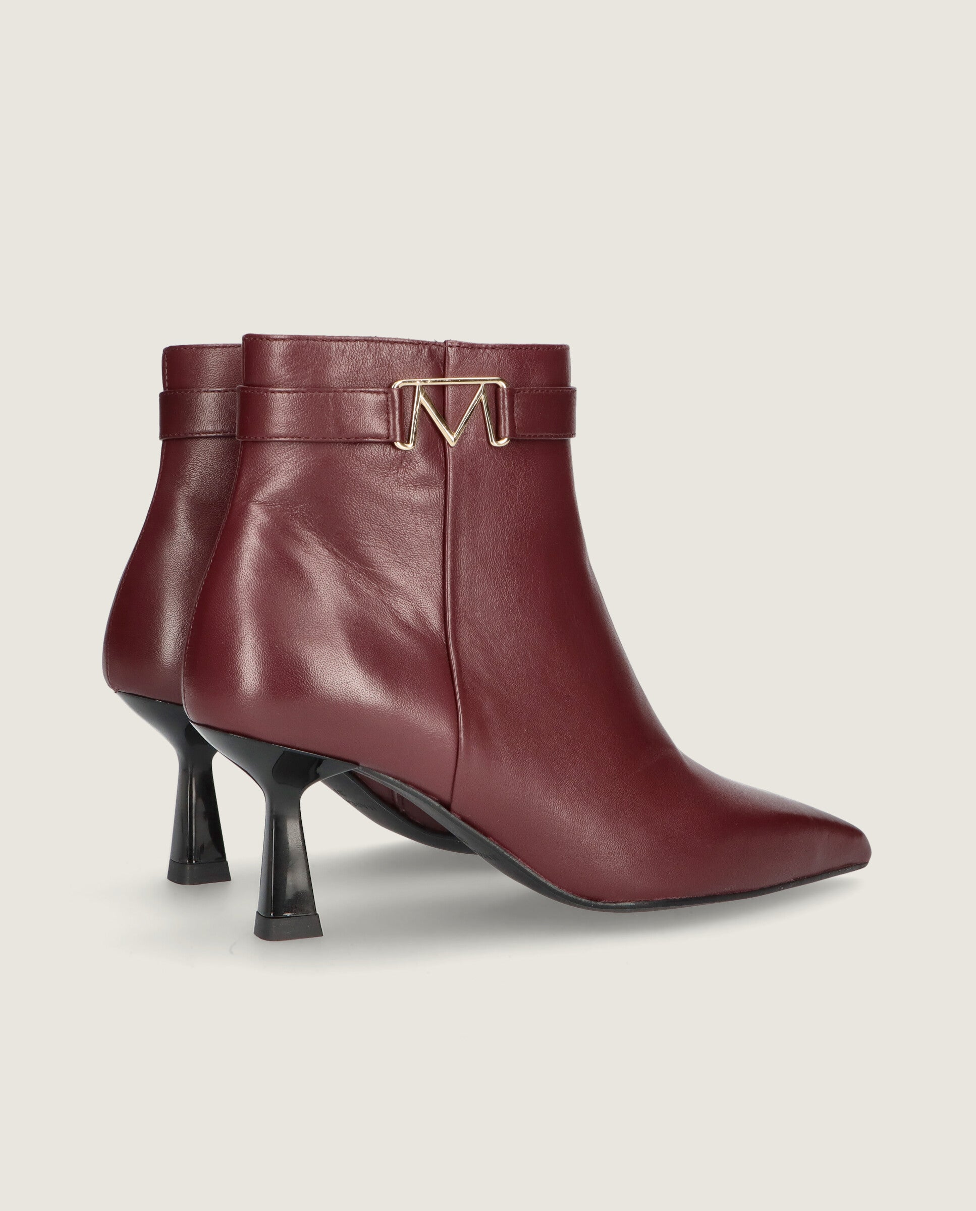 Bottines en cuir rouge Aretha