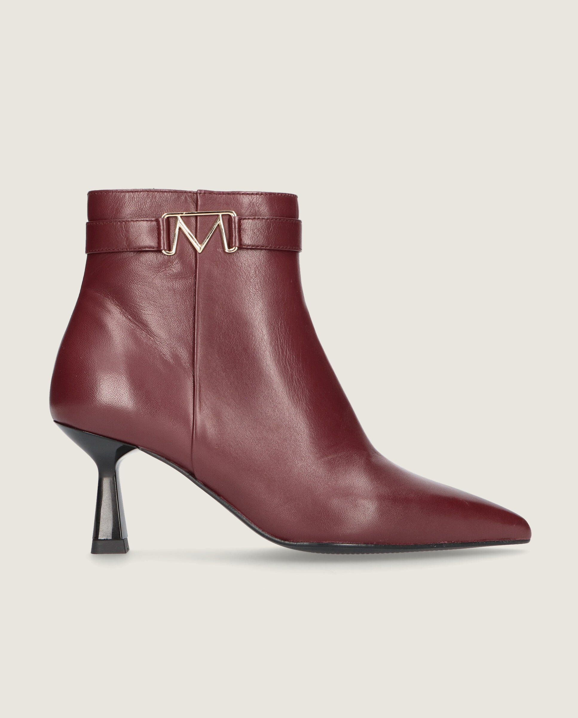 Bottines en cuir rouge Aretha