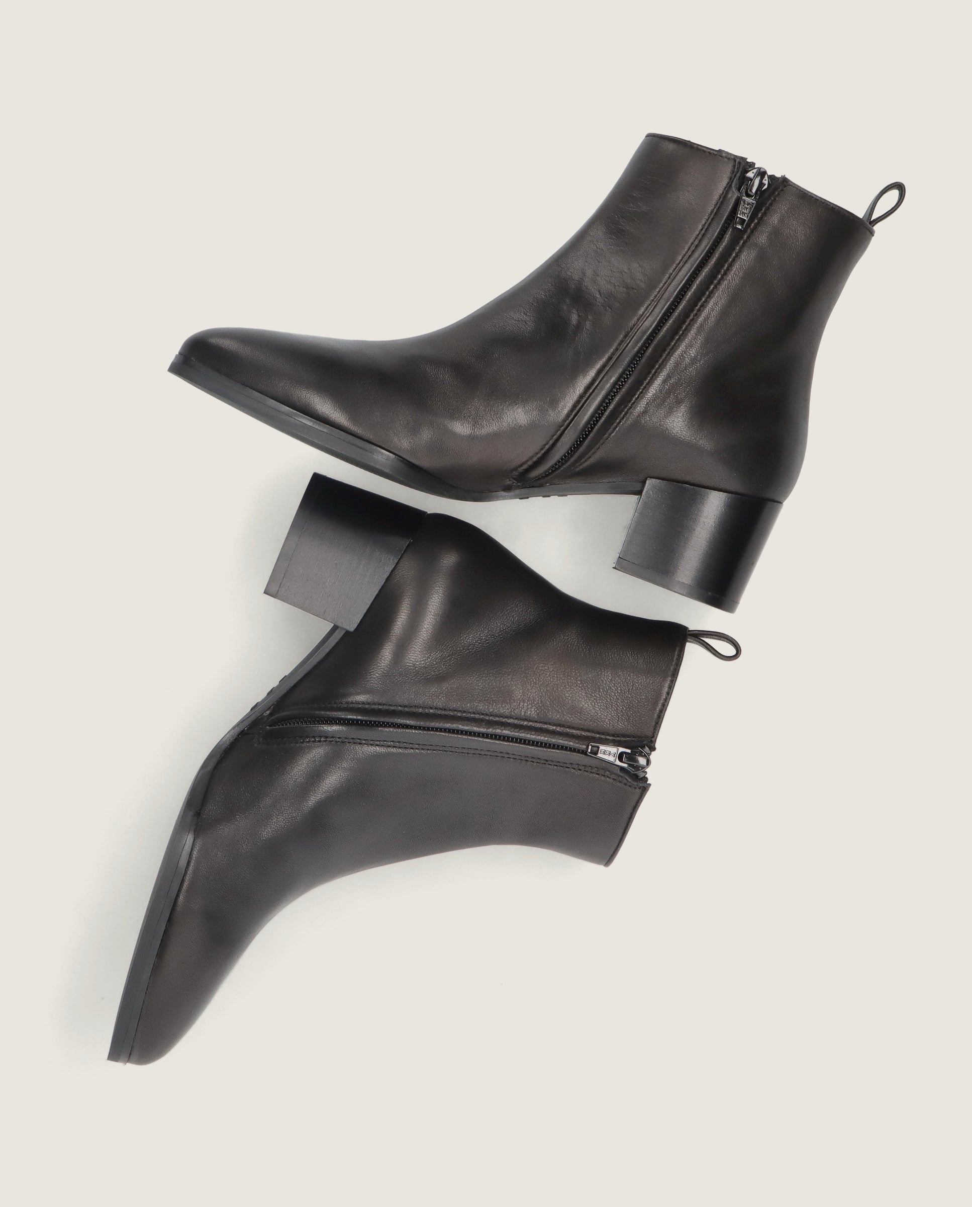 Bottes en cuir noir Sharon