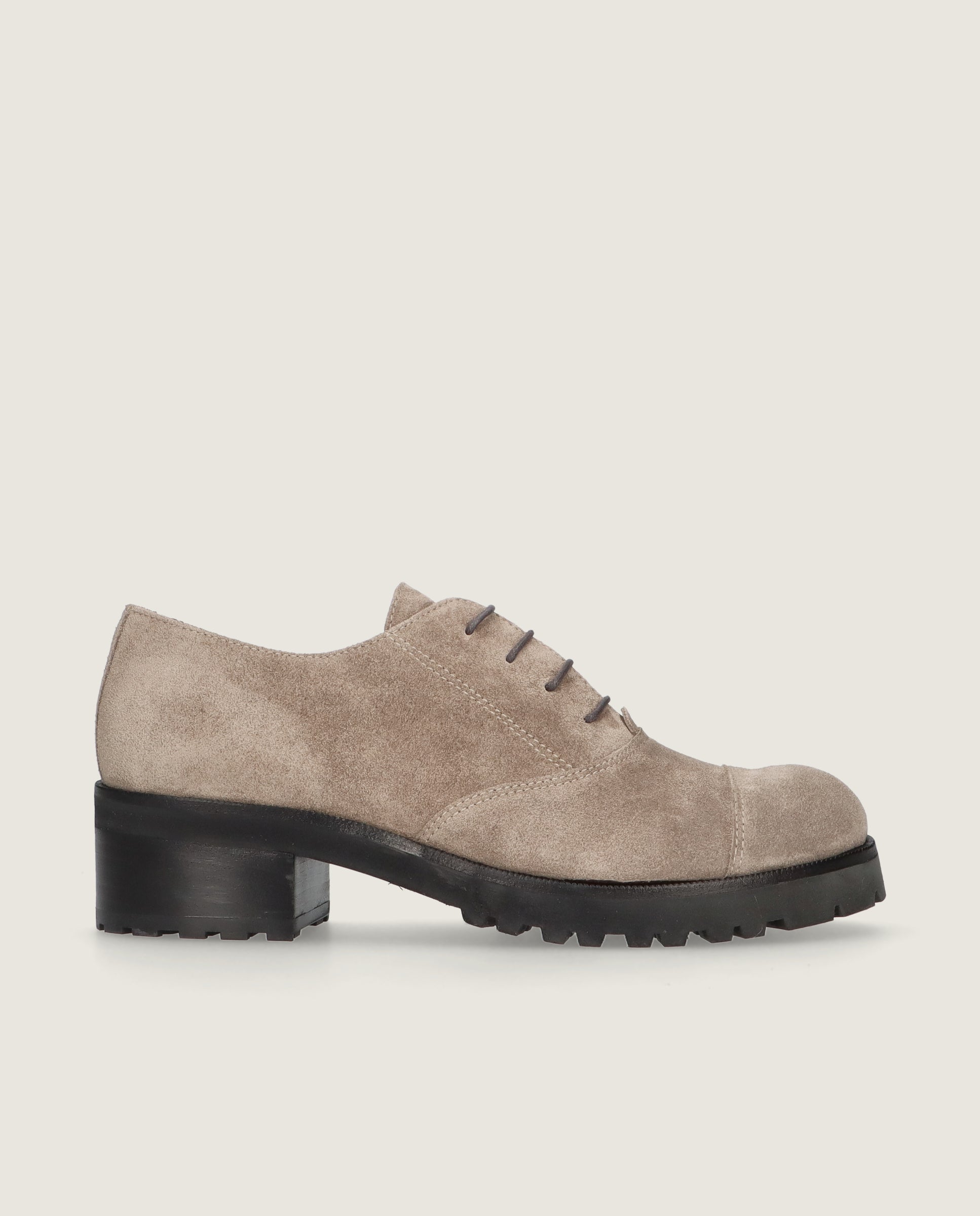 Zapatos Acordonados June Grises Ante
