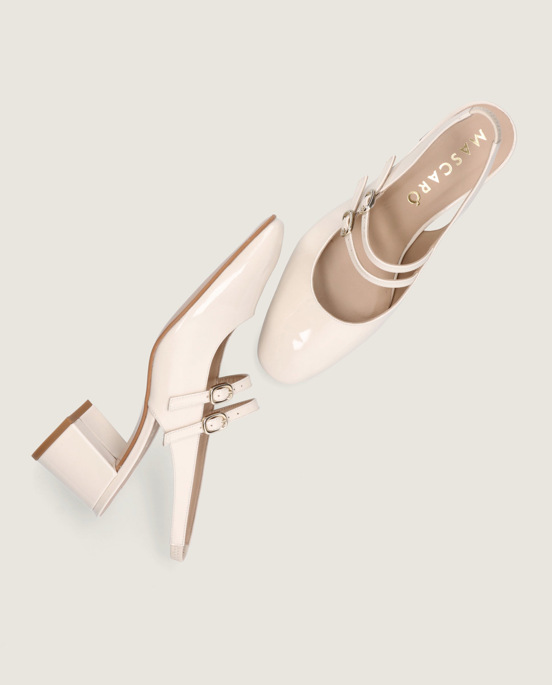 Escarpins en cuir verni blanc Khaterine