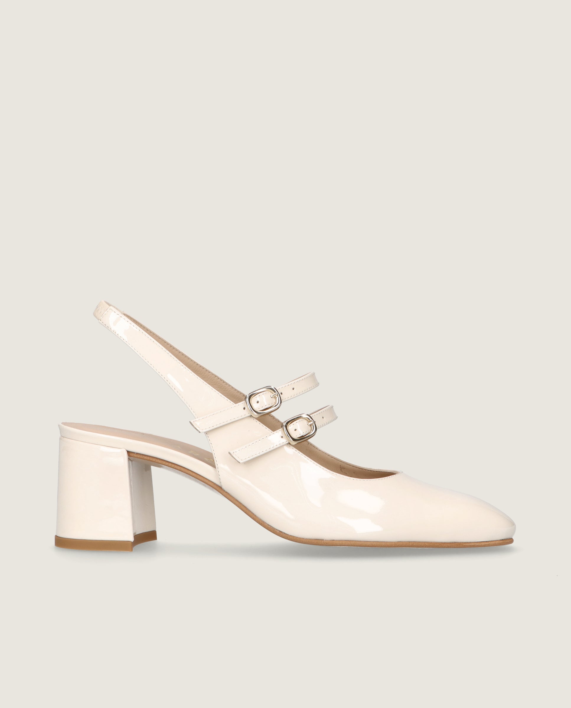 Escarpins en cuir verni blanc Khaterine