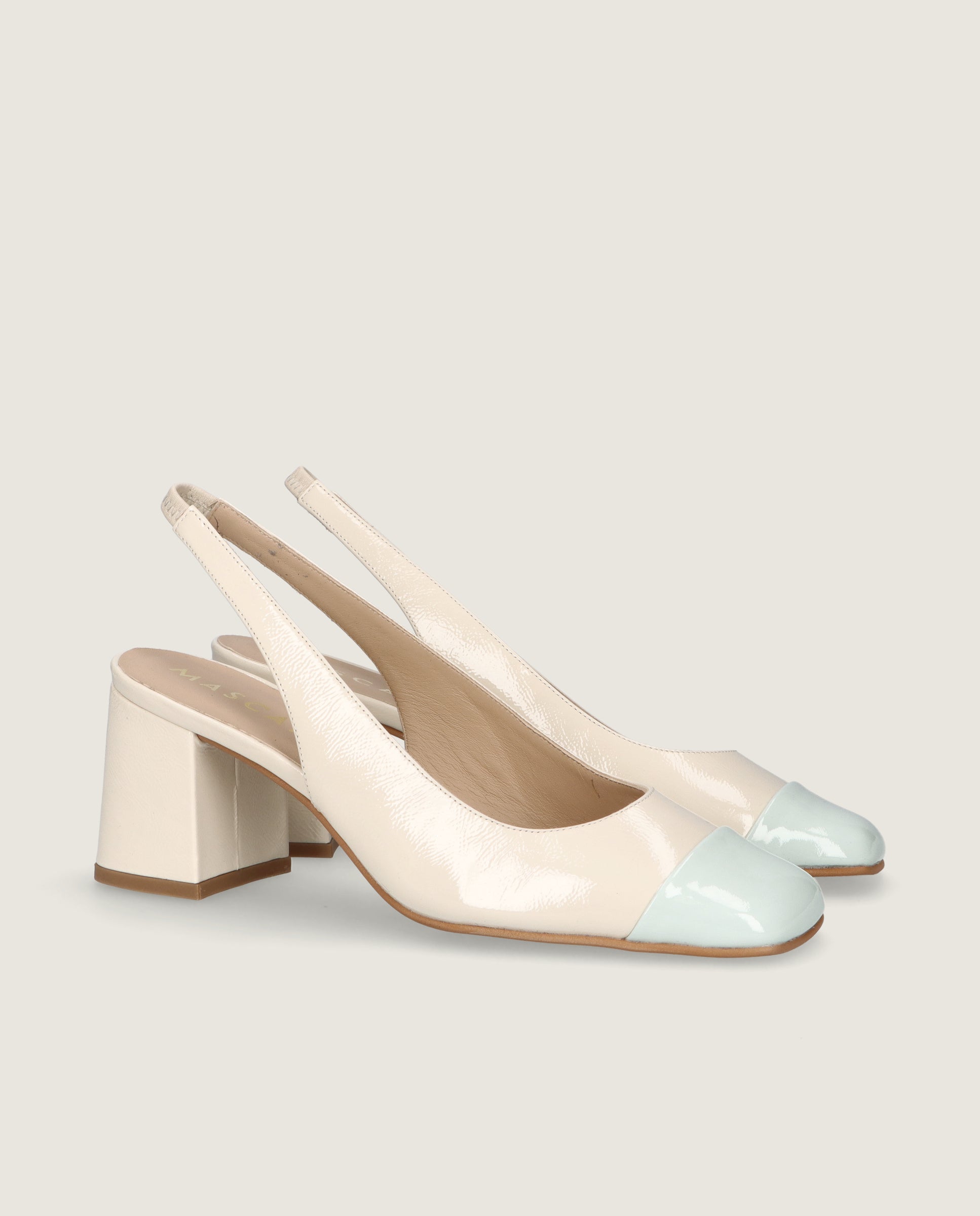 Image of Anuk Patent Leather White Pumps by Mascaro