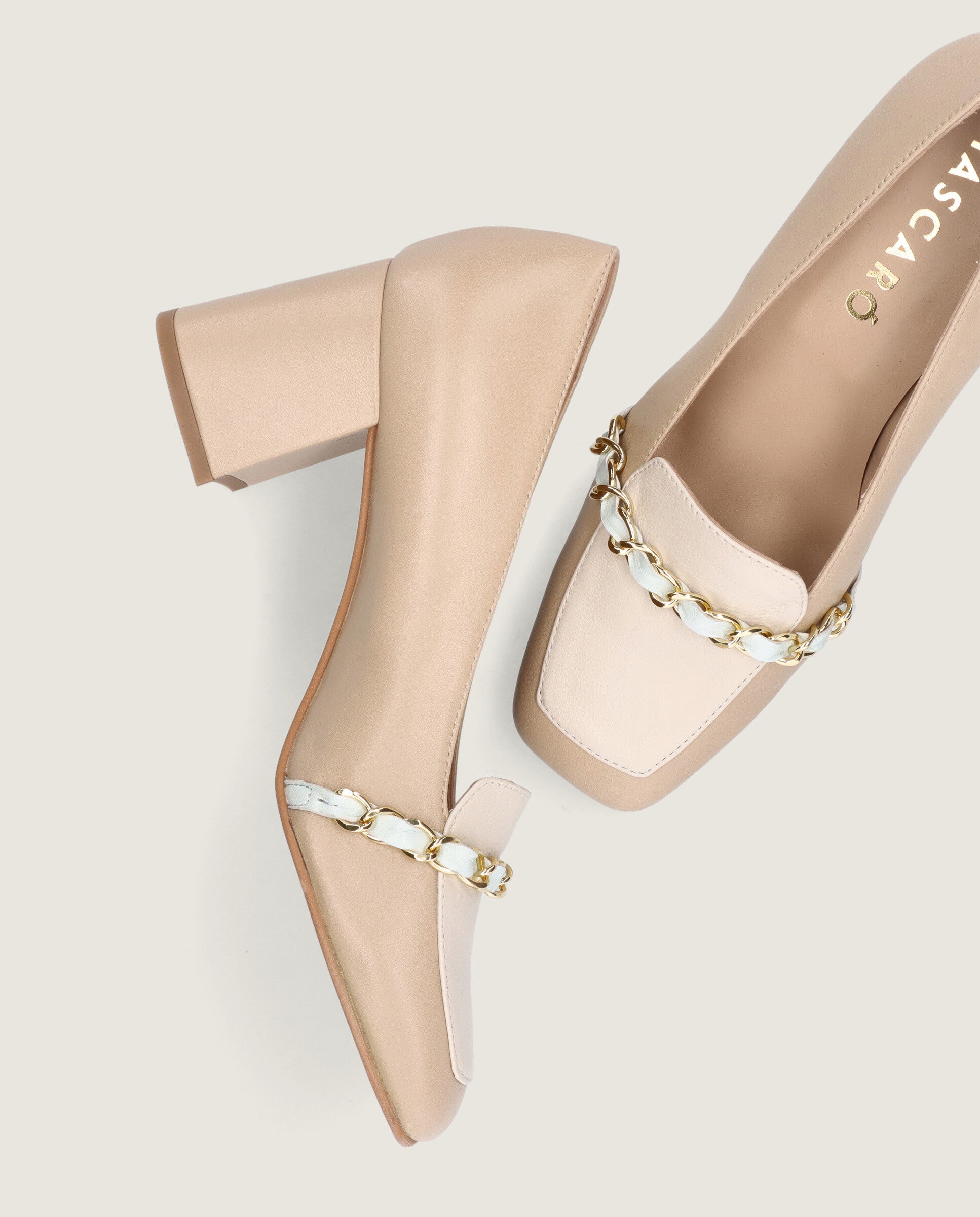 Beige Anuk Leder Loafers