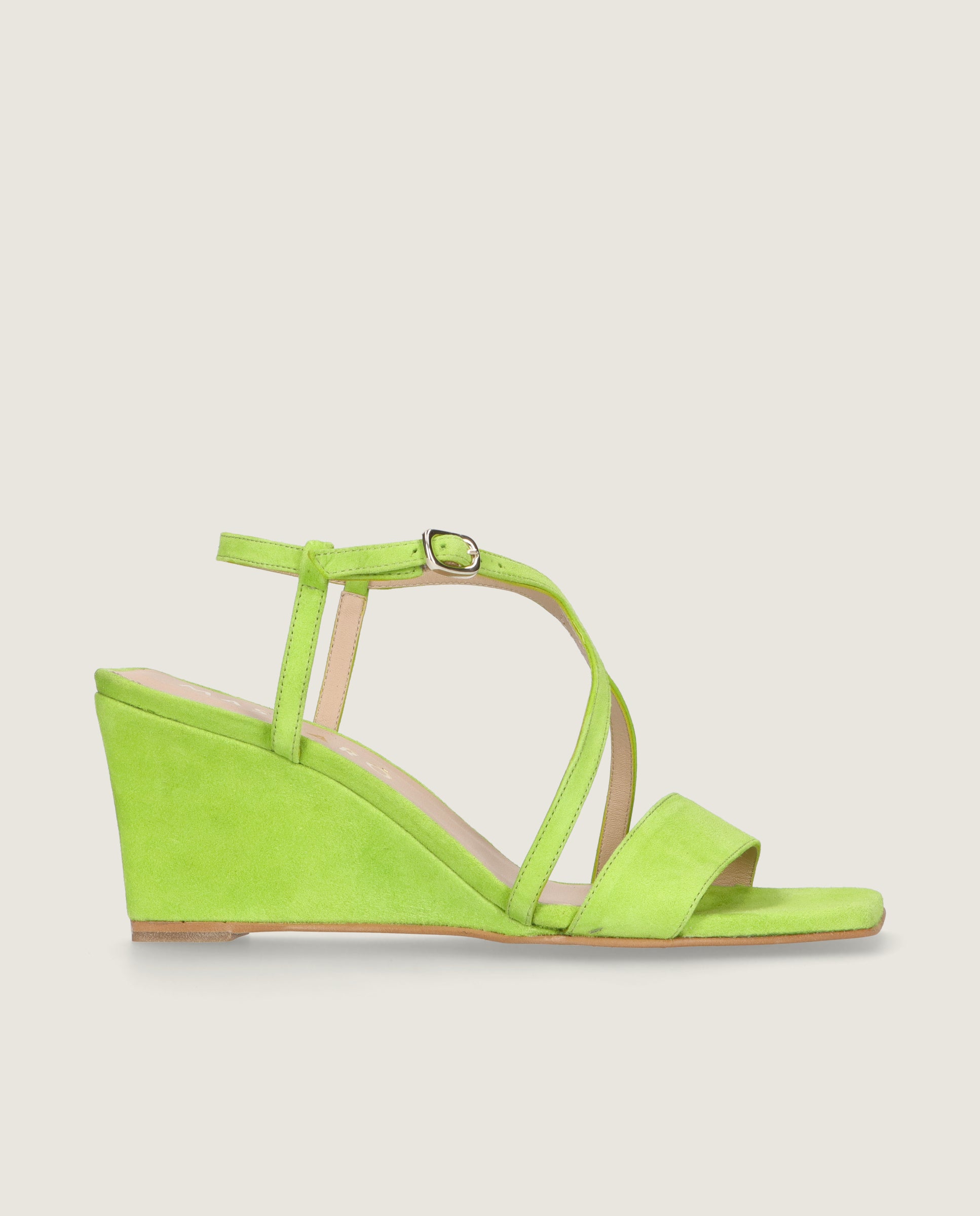 Sandales en daim vert Stella