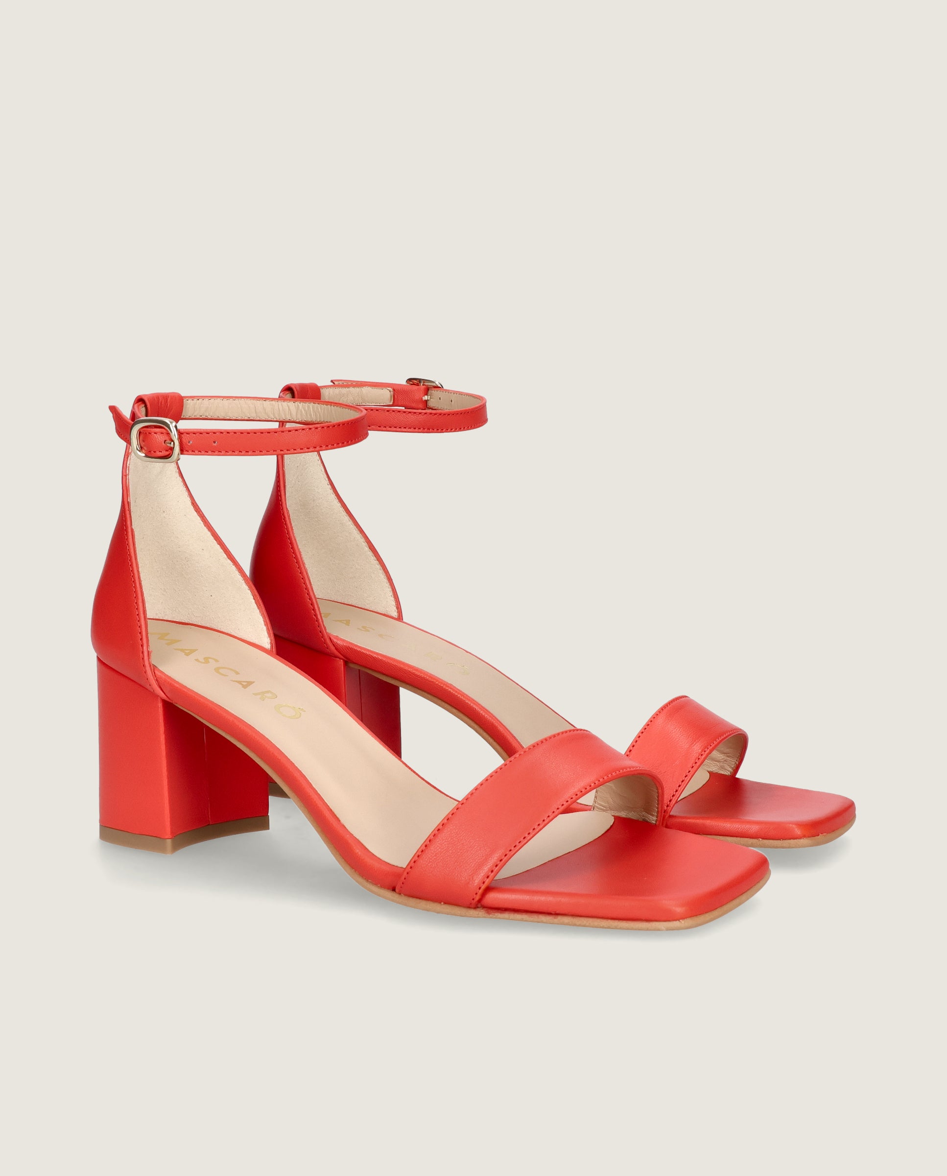 Alternative view of Annie Sandal in red leather by Mascaro