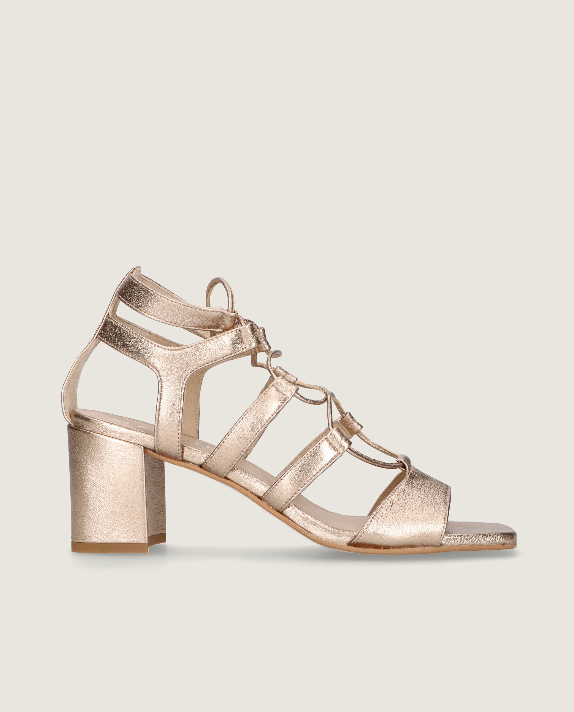 Sandalias Annie Dorados Pieles Metalizadas