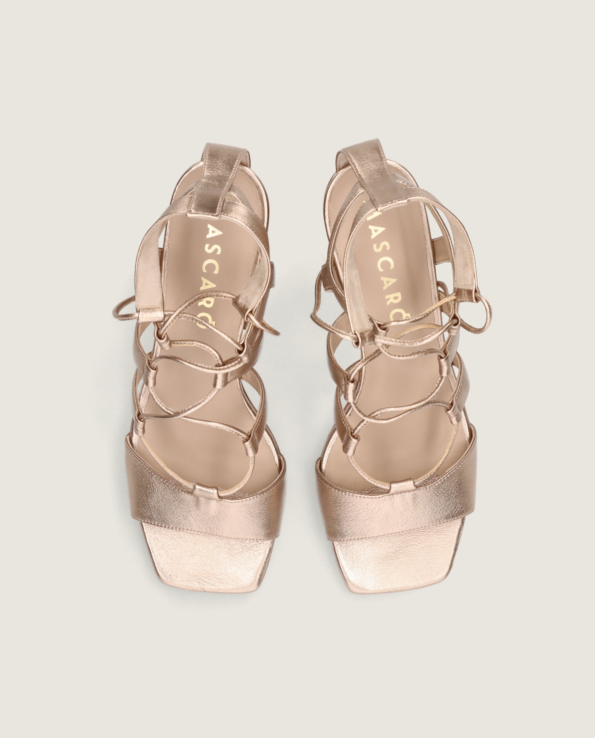 Annie Sandalen Goldene Metallisierte Leder